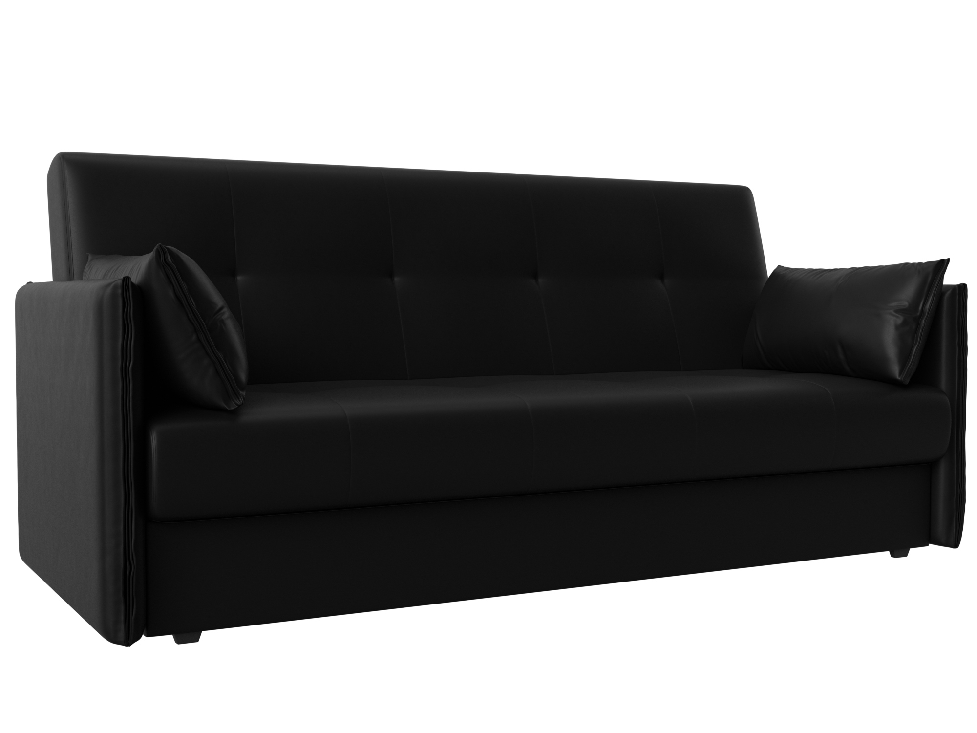 Изображение товара Диван раскладной Лига диванов 192x90x83 см эко-кожа цвет черный