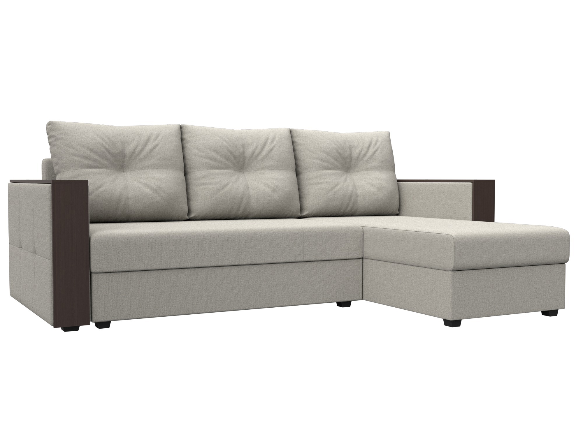 Изображение товара Диван раскладной Лига диванов 125970_спб 226x85x140 см рогожка цвет амур 02 бежевый