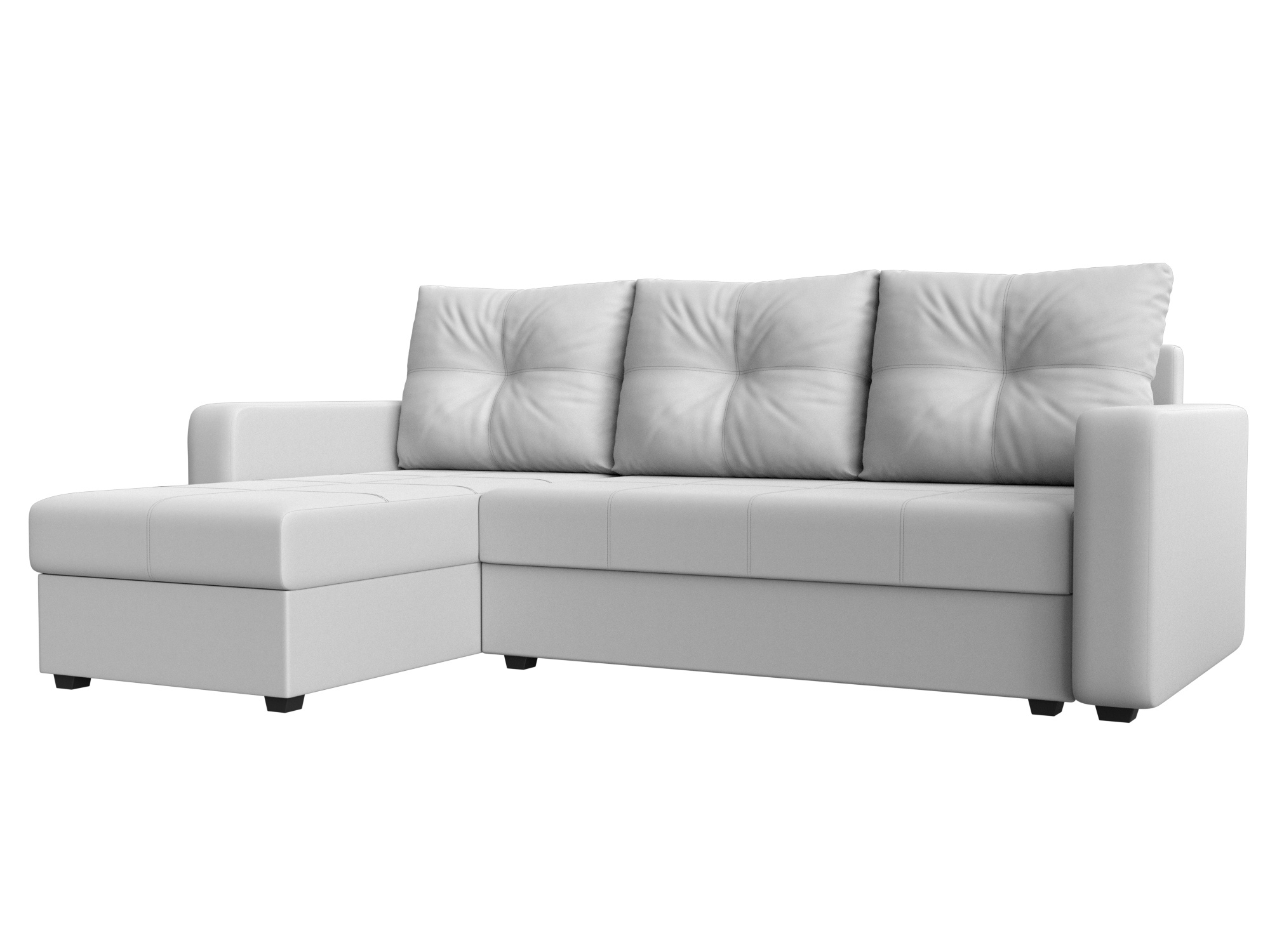 Изображение товара Диван раскладной Лига диванов 117741L_спб 226x85x140 см эко-кожа цвет белый