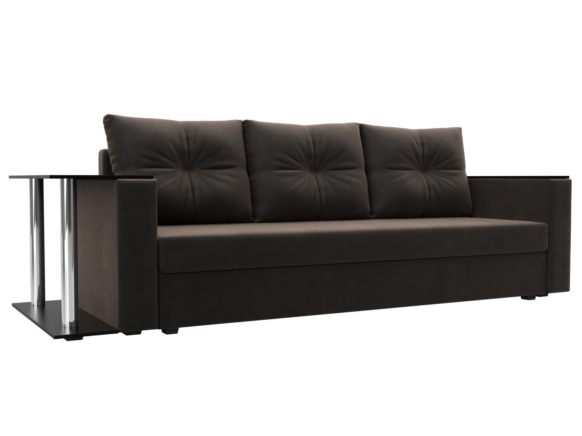 Изображение товара Диван раскладной Лига диванов 112474_спб велюр коричневый комфортный и стильный