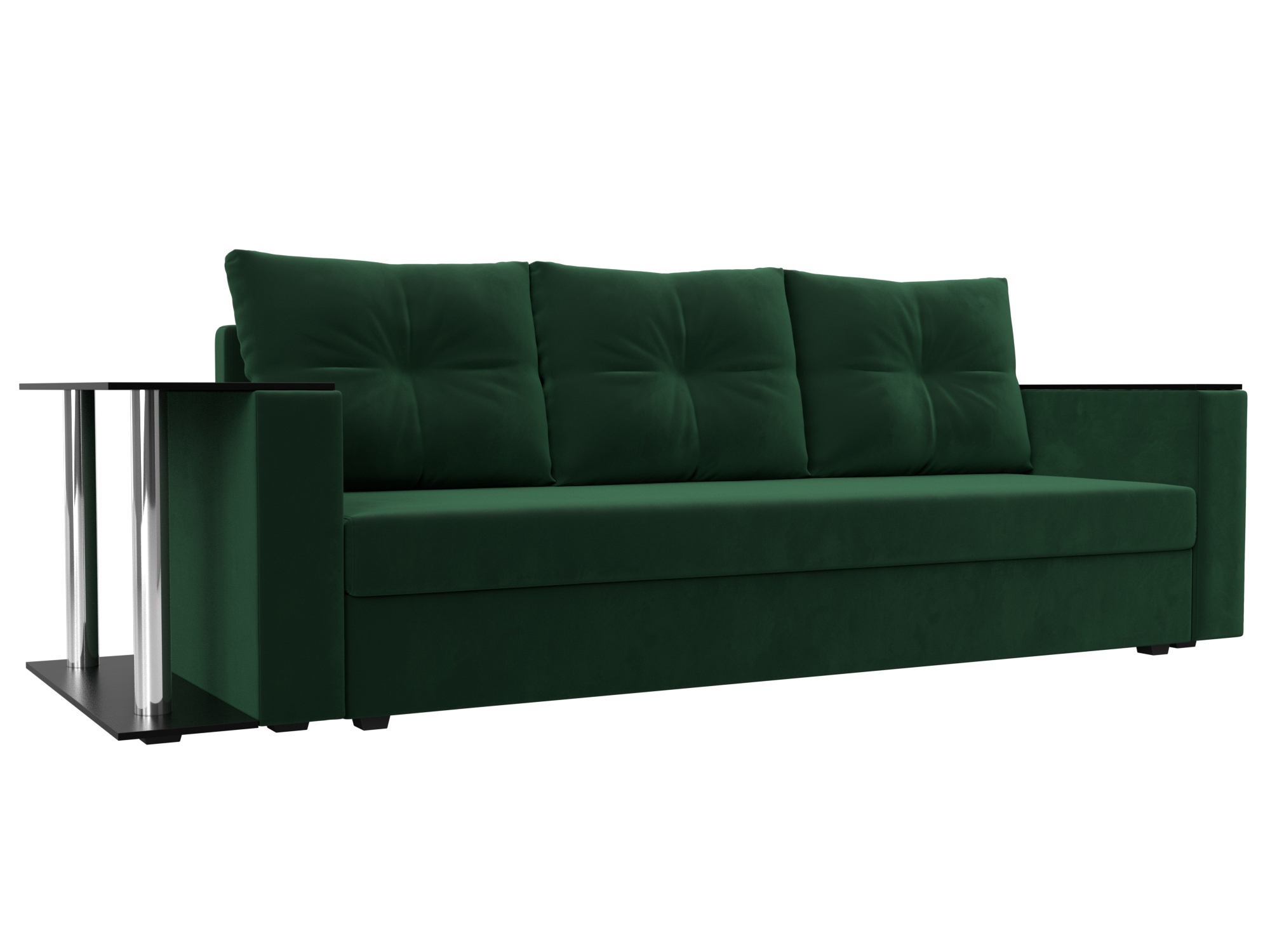 Изображение товара Диван раскладной Лига диванов 112473_спб 230x90x80 см велюр цвет зеленый