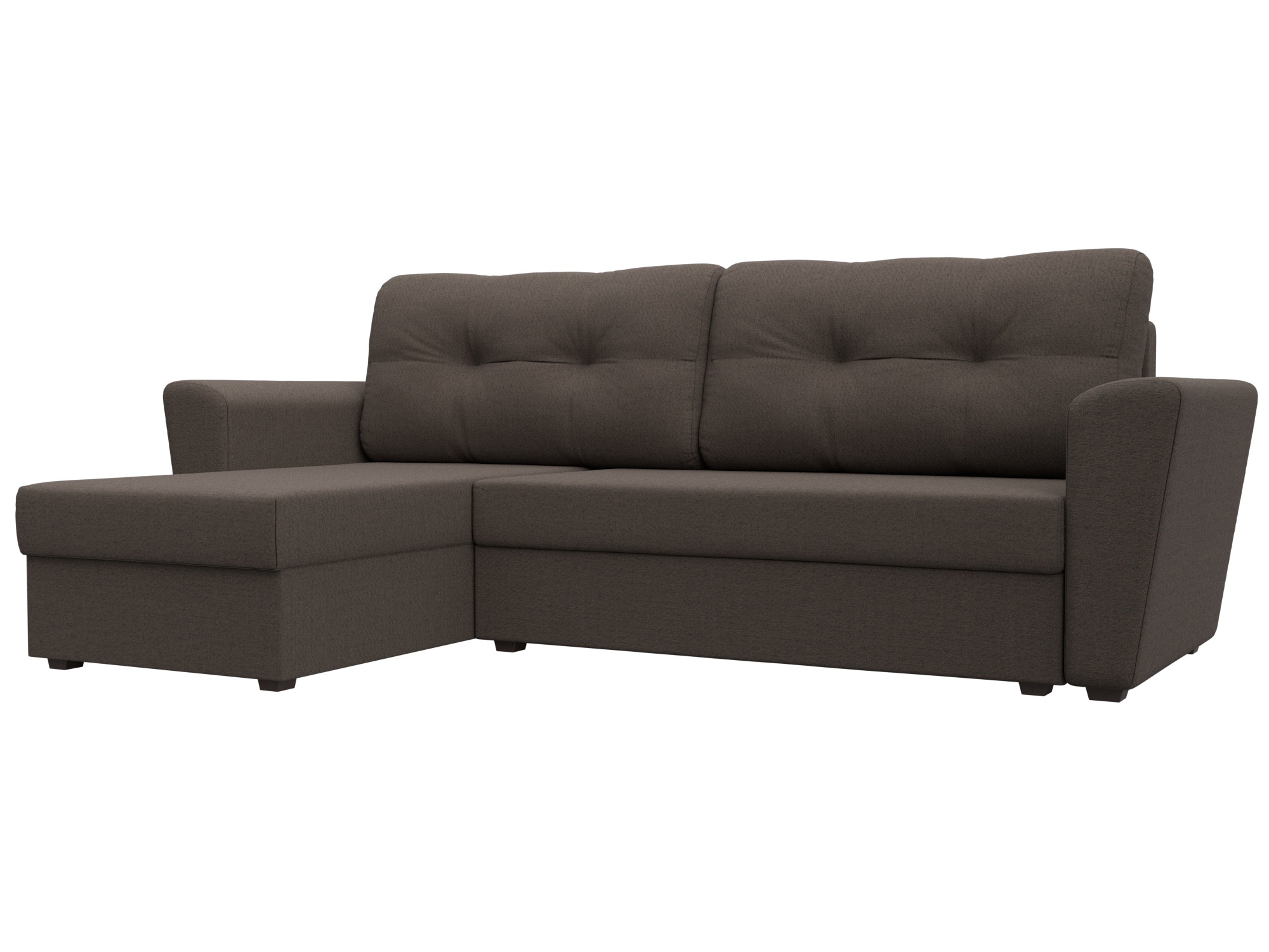 Изображение товара Диван раскладной Лига диванов 121168L Амстердам Лайт коричневый, угловой, с ящиком