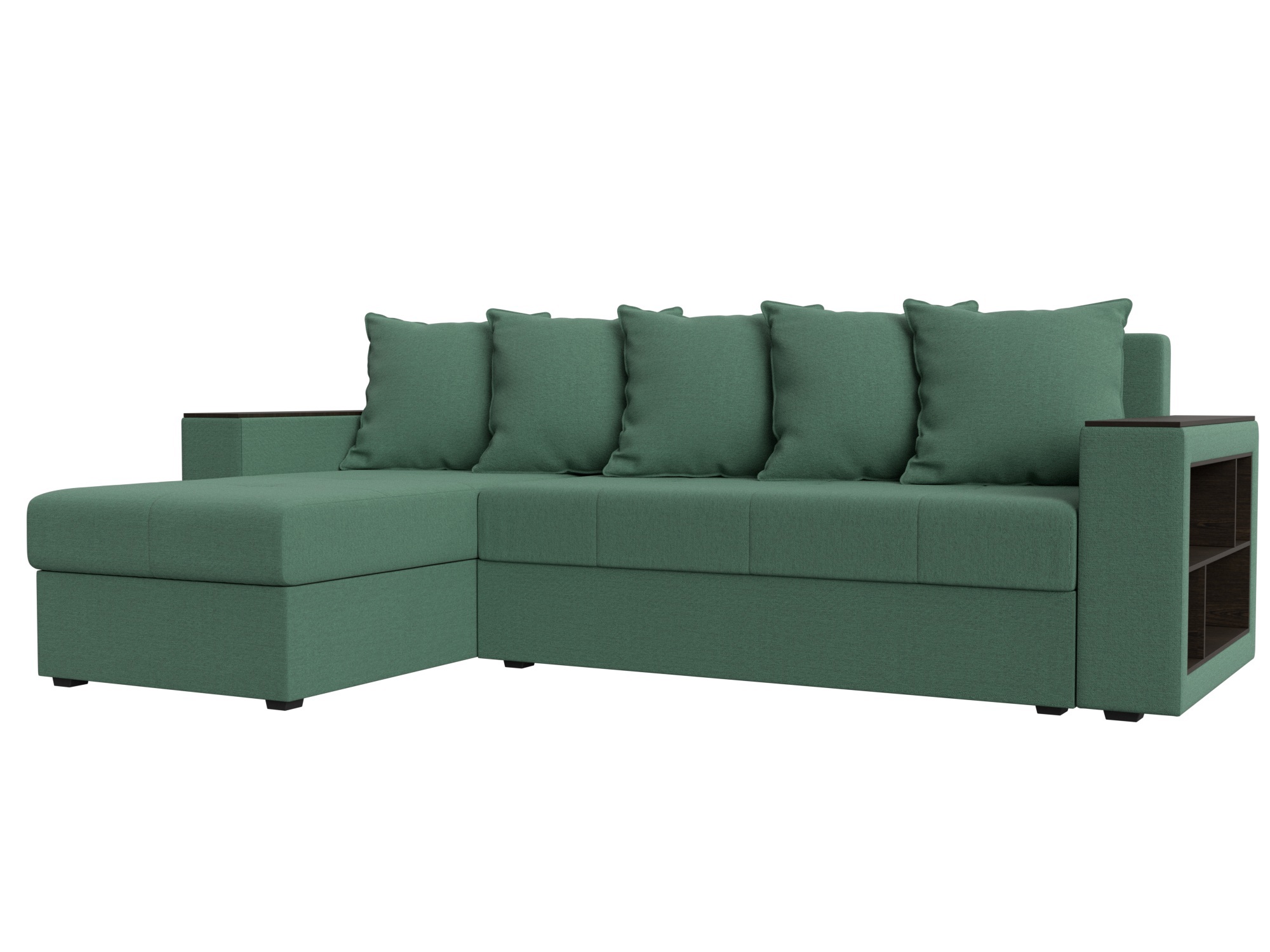 Изображение товара Диван раскладной Лига диванов 121642L_спб 236x85x140 см рогожка цвет амур 11 зеленый