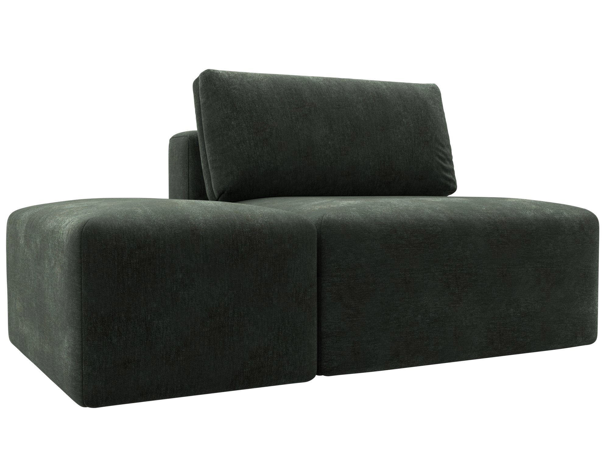 Изображение товара Диван модульный с пуфом Лига диванов 129593_спб 100x84x185 см шенилл цвет rimini 09 зеленый