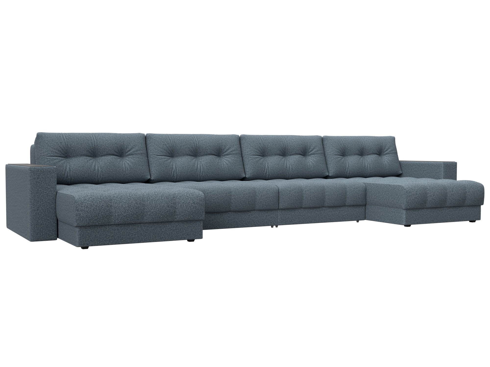 Изображение товара Диван раскладной Лига диванов 428x90x158 см велюр цвет ness 12 серый