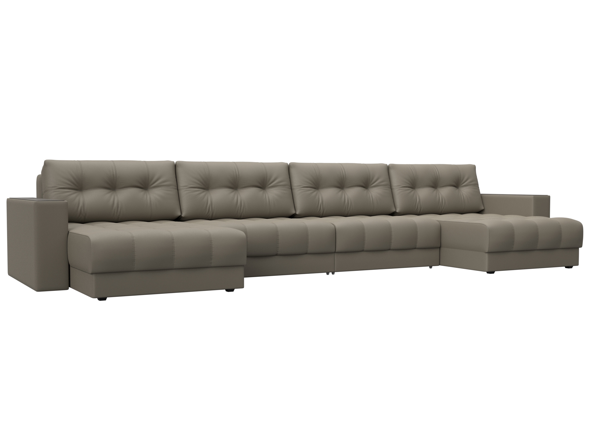 Изображение товара Диван раскладной Лига диванов 428x90x158 см эко-кожа цвет grifon 04 бежевый