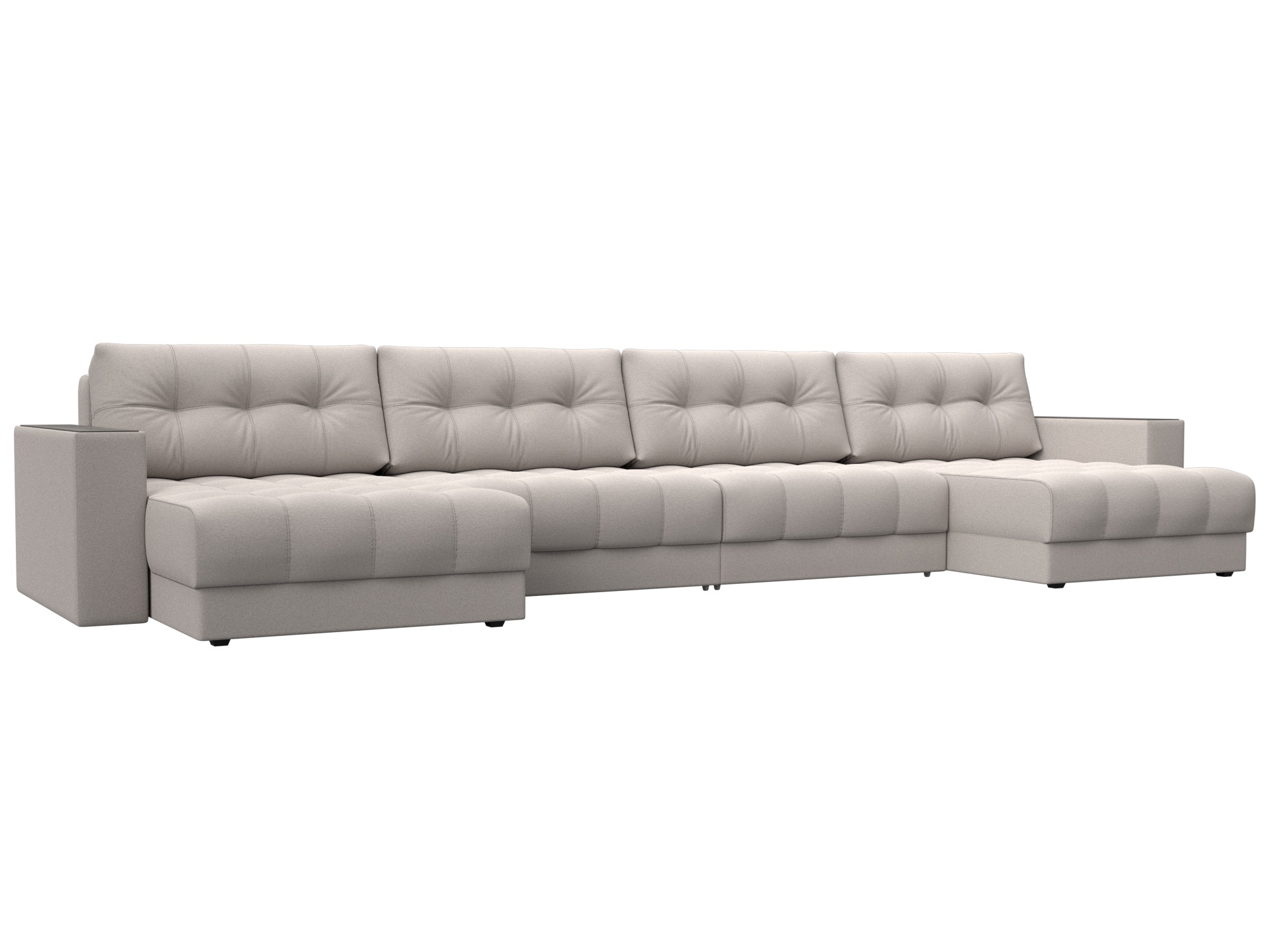 Изображение товара Диван раскладной Лига диванов 428x90x158 см бежевый замша современный