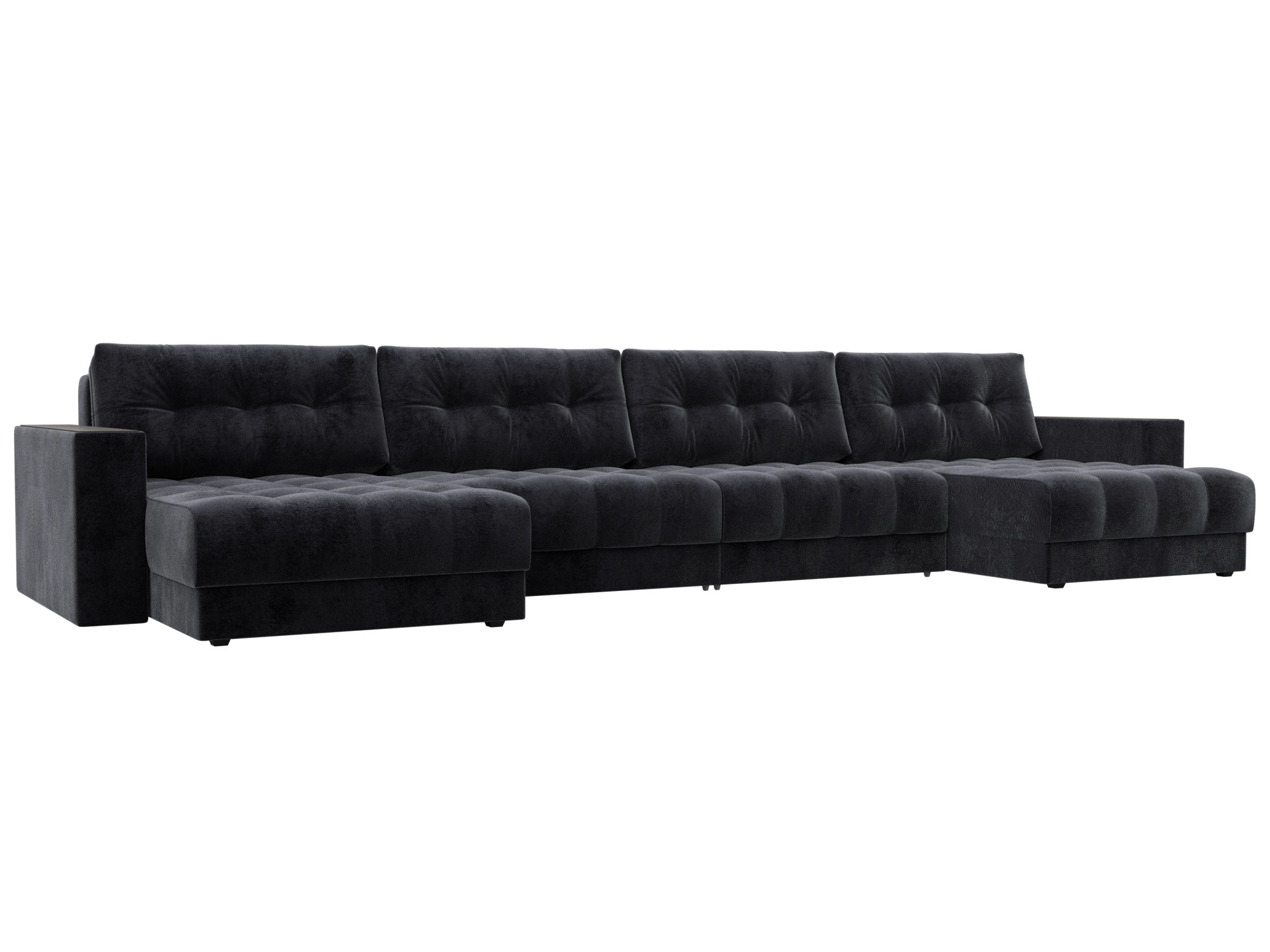 Изображение товара Диван раскладной Лига диванов 428x90x158 см велюр темно-серый