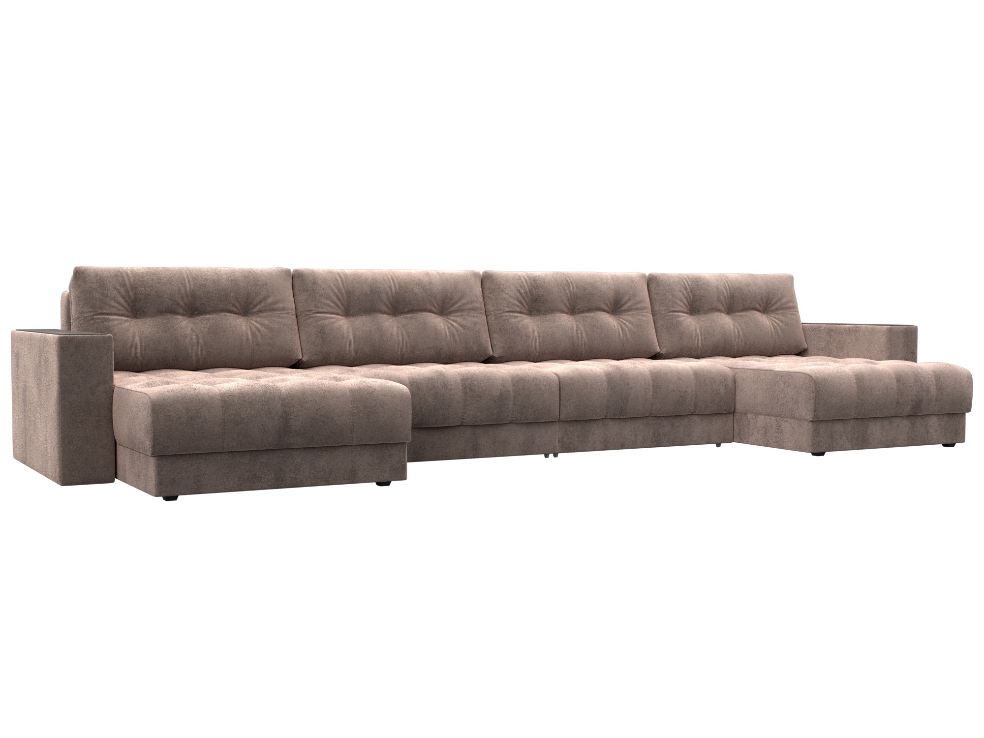 Изображение товара Диван раскладной Лига диванов 428x90x158 см велюр бежевый modern