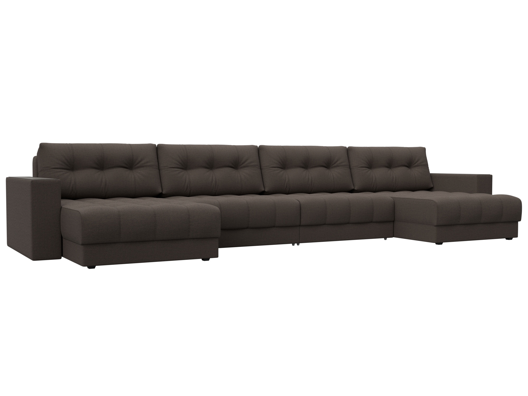 Изображение товара Диван раскладной Лига диванов 428x90x158 см рогожка цвет амур 05 коричневый