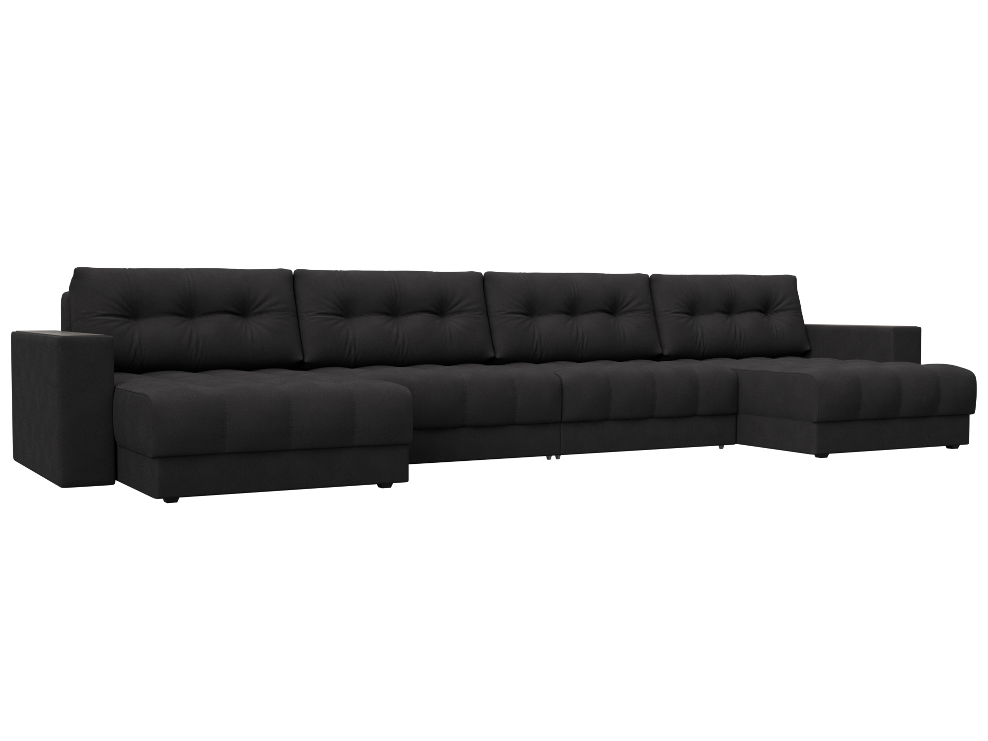 Изображение товара Диван раскладной Лига диванов 428x90x158 см замша коричневый