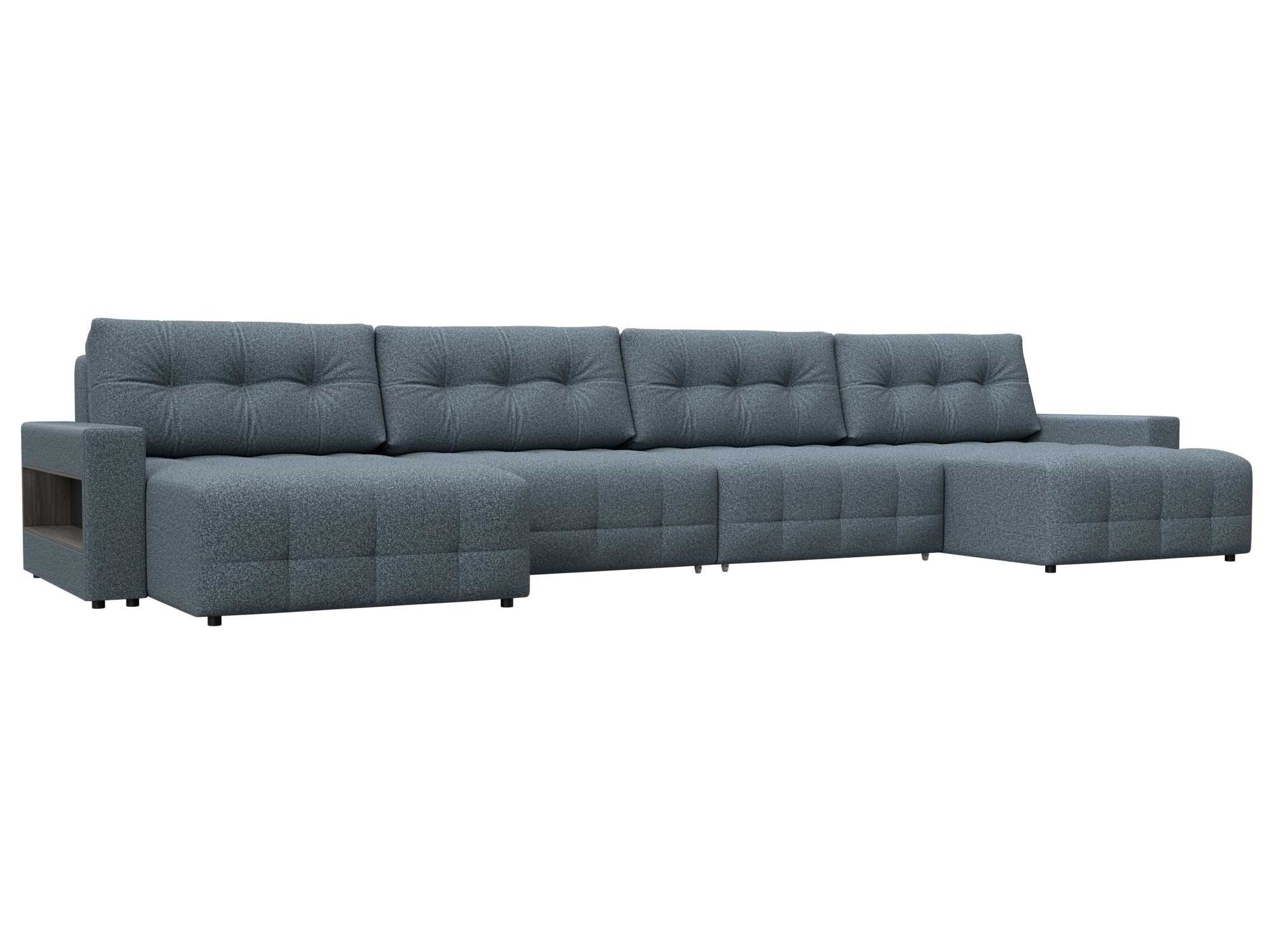 Изображение товара Диван раскладной Лига диванов 428x90x160 см велюр цвет ness 12 серый