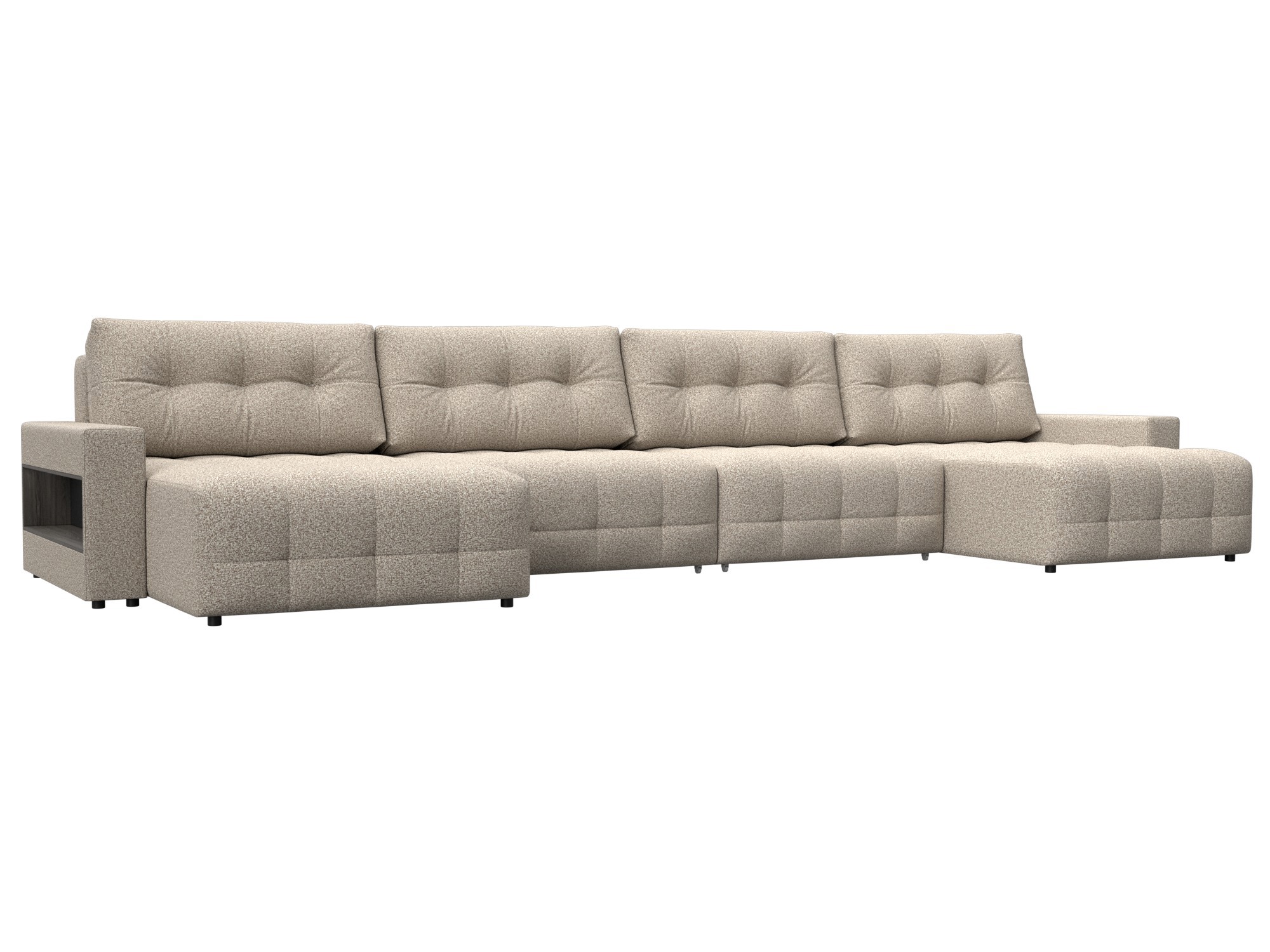 Изображение товара Диван раскладной Лига диванов 428x90x160 см велюр цвет ness 04 бежевый