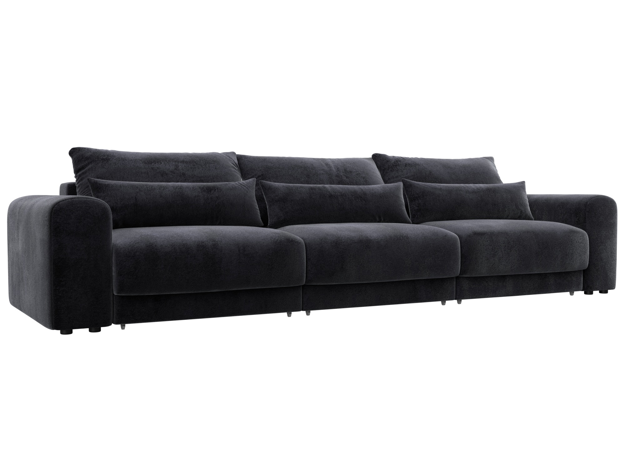 Изображение товара Диван раскладной Лига диванов 352x91x118 см велюр темно-серый современный стиль