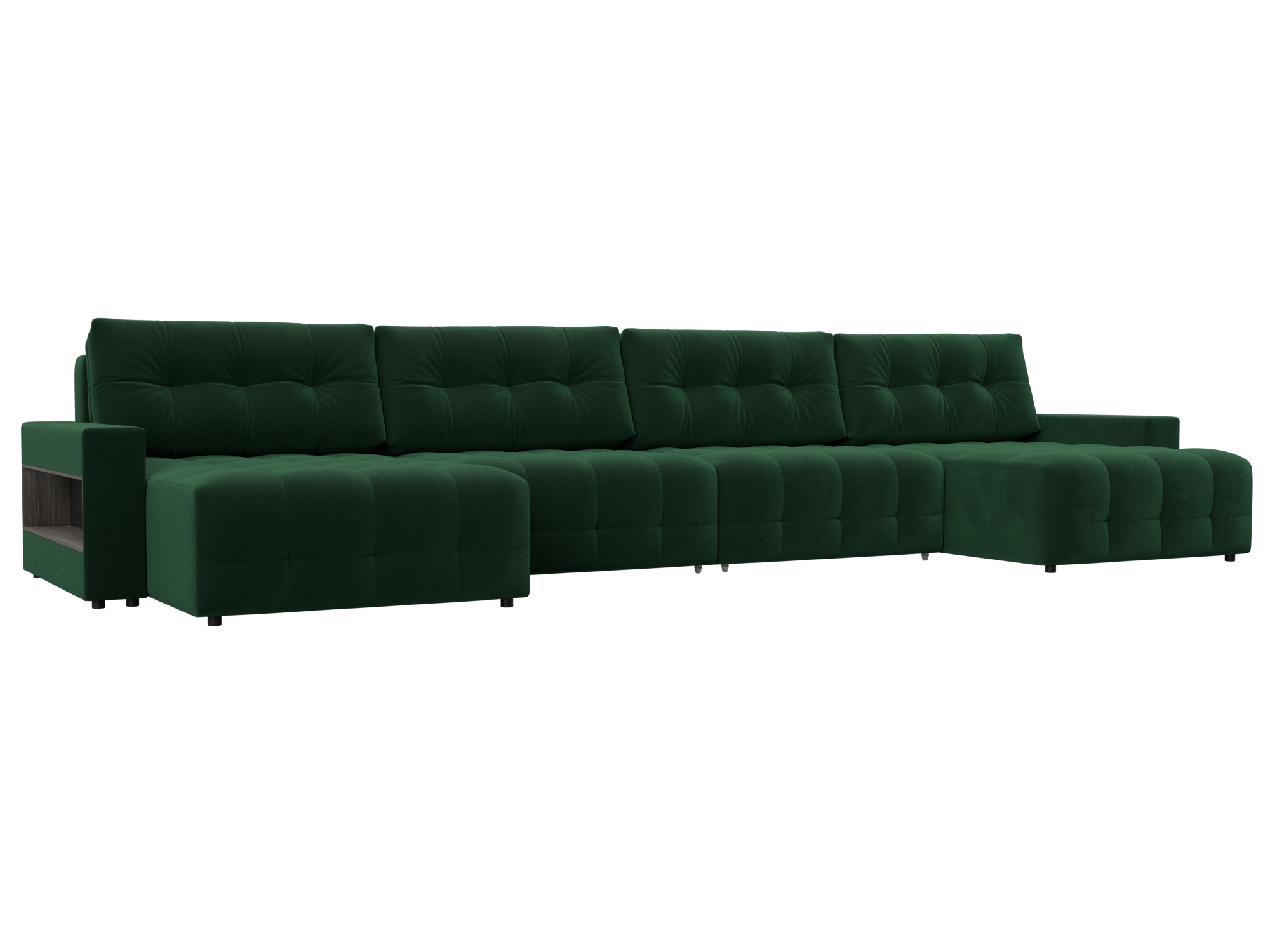 Изображение товара Диван раскладной Лига диванов 428x90x160 см велюр цвет seven 626 зеленый