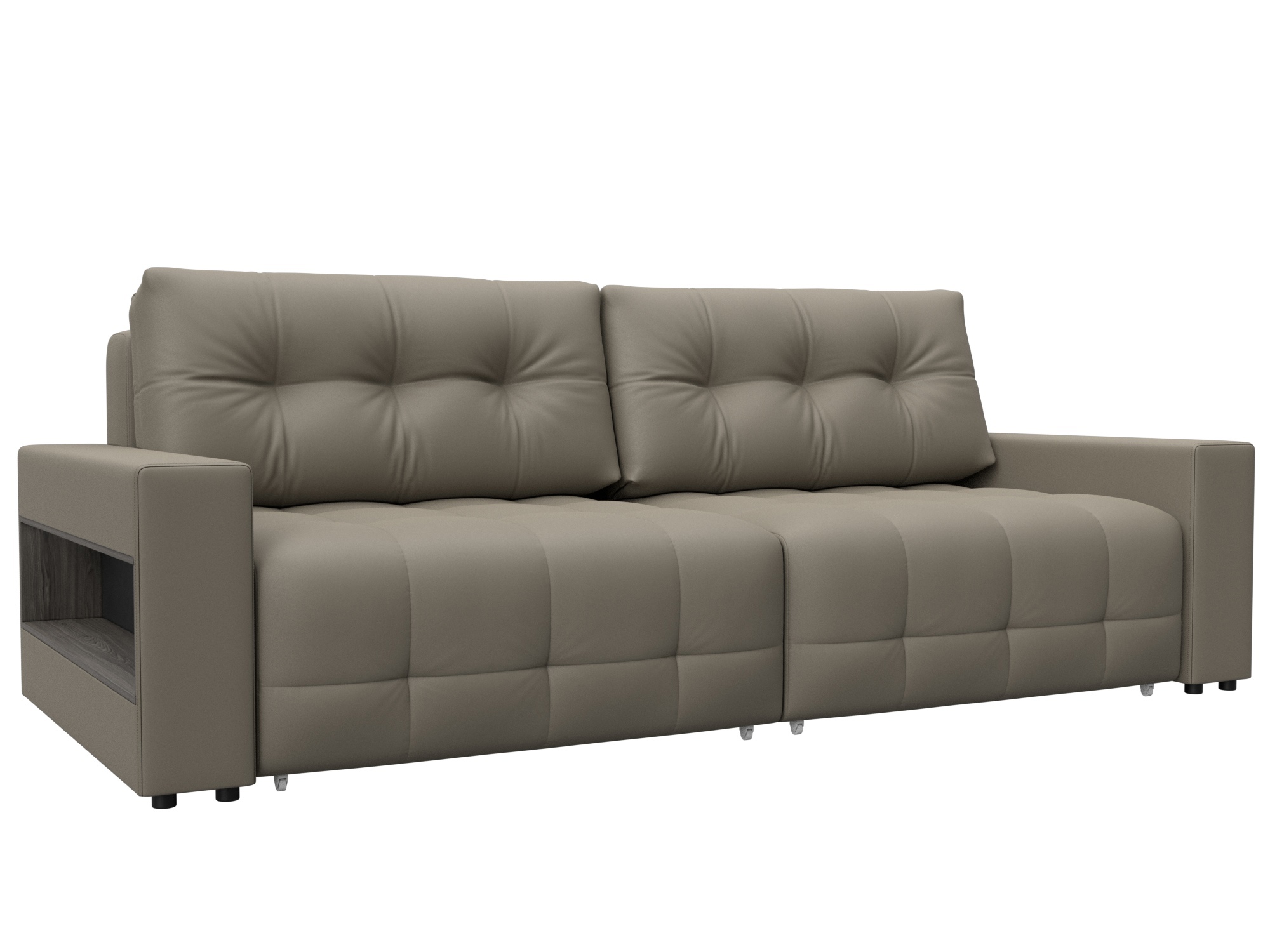 Изображение товара Диван прямой с полками Лига-053 НПБ Лига Диванов 128895_спб 234х105х90 экокожа цвет grifon 04 бежевый