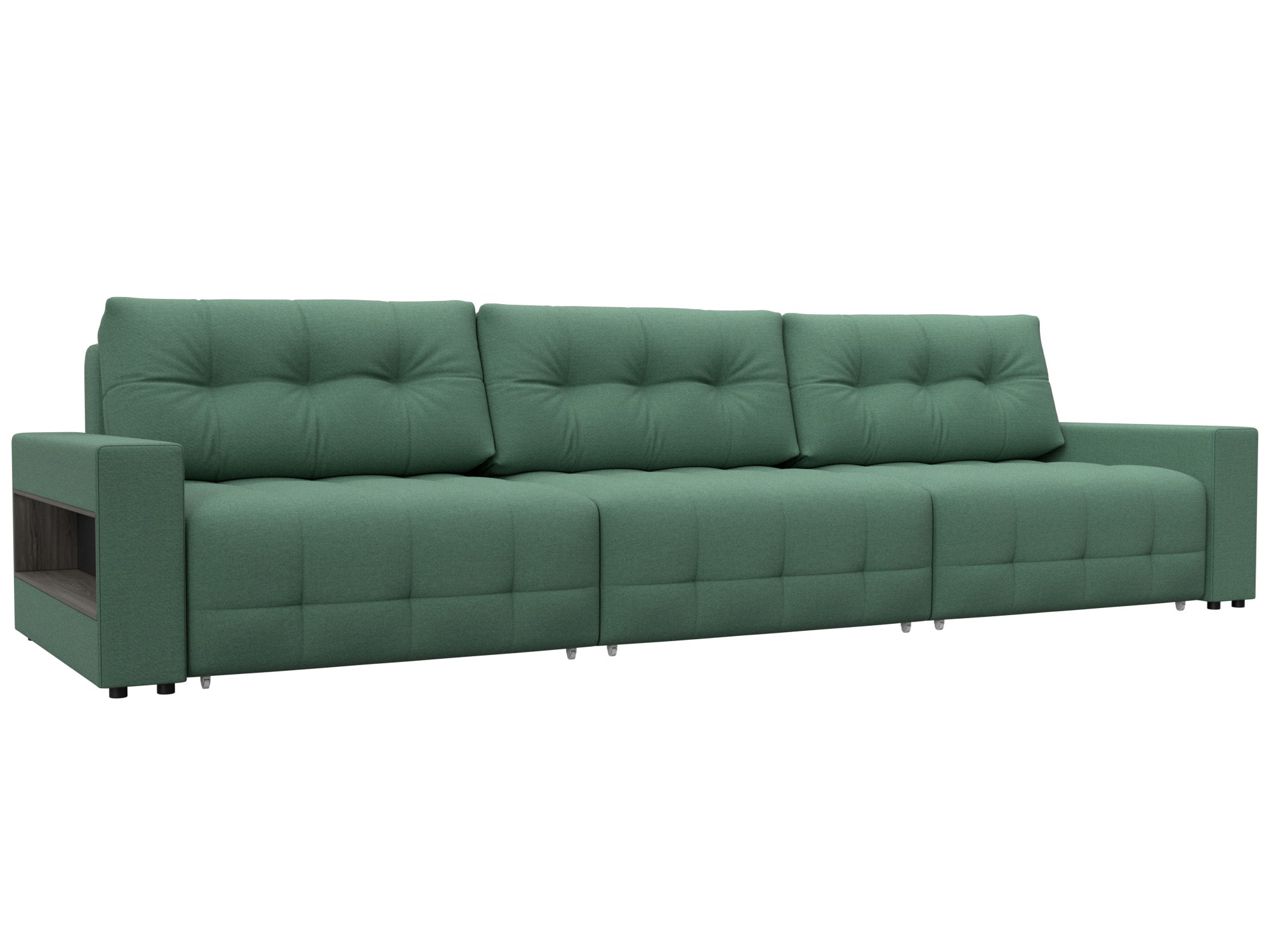 Изображение товара Диван раскладной Лига диванов 331x90x105 см рогожка цвет амур 11 зеленый