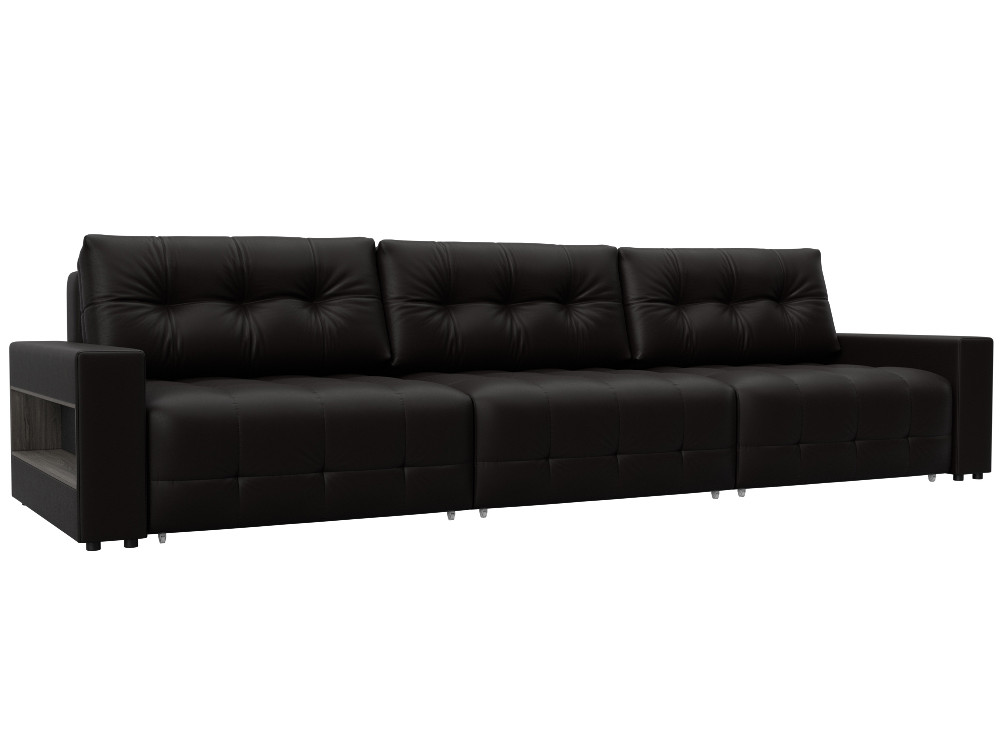 Изображение товара Диван раскладной Лига диванов 331x90x105 см эко-кожа цвет grifon 12 коричневый