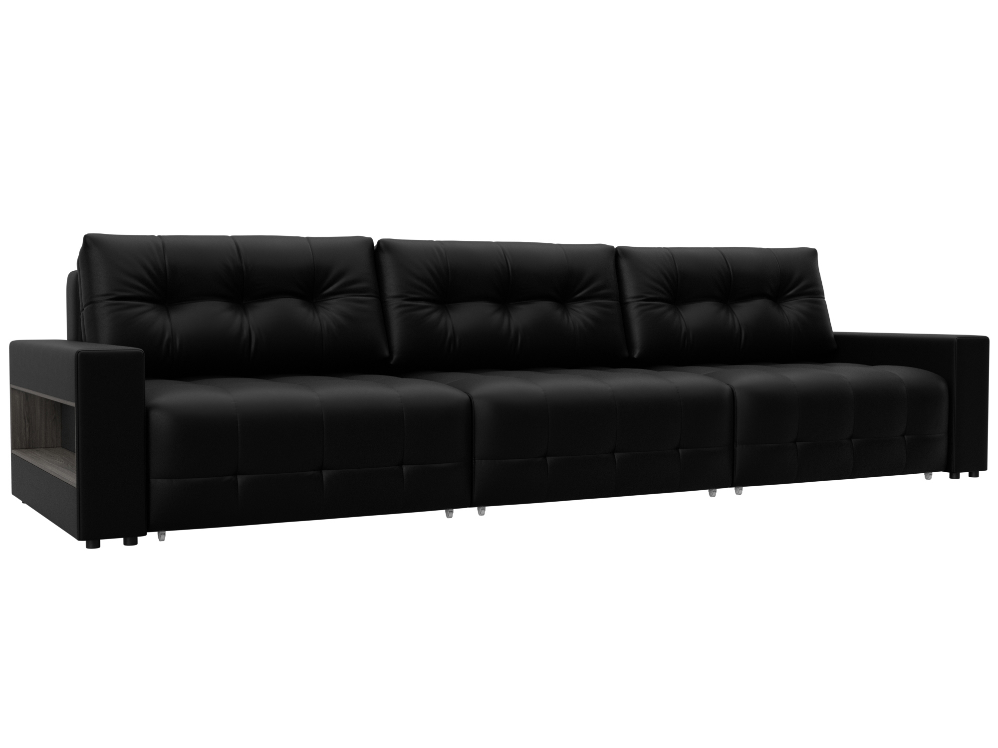 Изображение товара Диван раскладной Лига диванов 331x90x105 см эко-кожа цвет grifon 18 черный