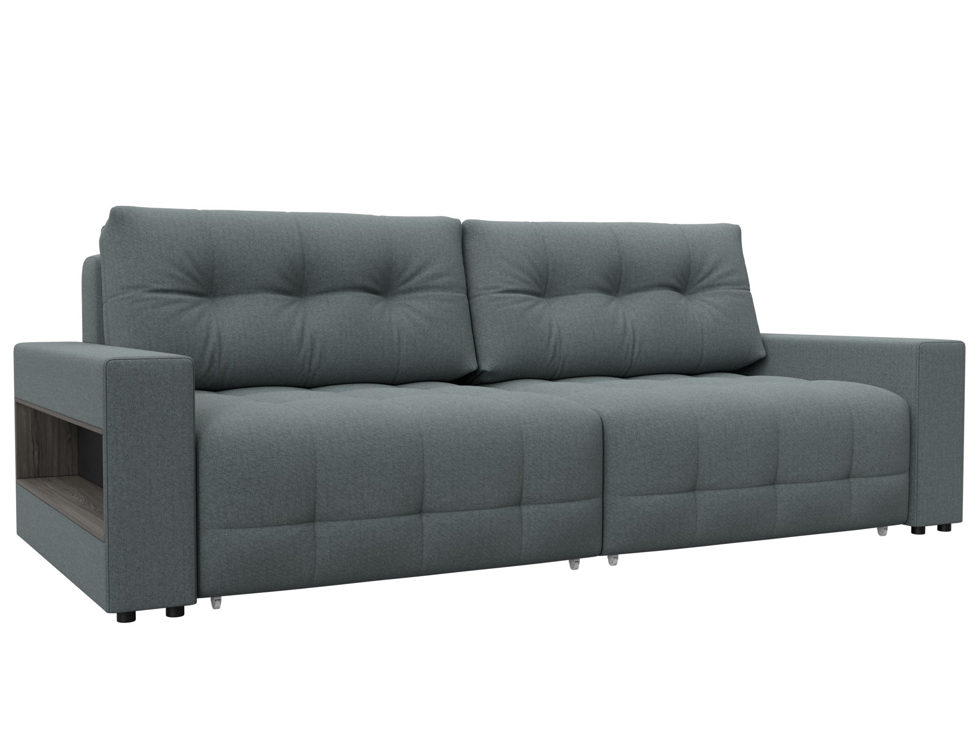 Изображение товара Диван прямой с полками Лига-053 НПБ Лига Диванов 128886_спб 234х105х90 рогожка цвет амур 07 серый