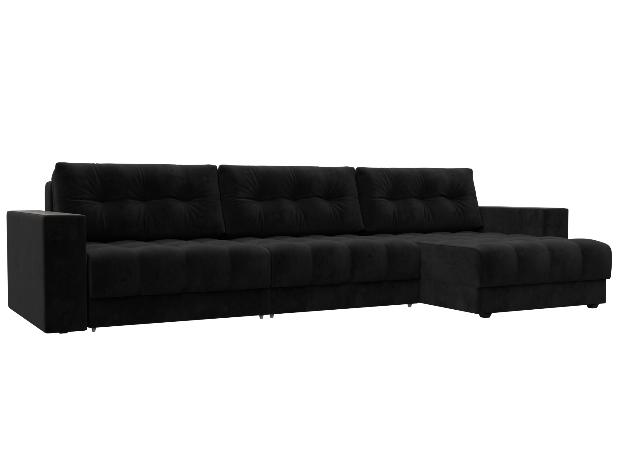 Изображение товара Диван раскладной Лига диванов 330x90 см велюр черный