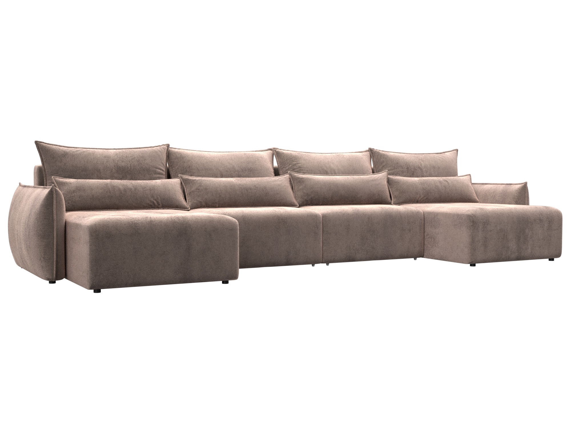 Изображение товара Диван раскладной Лига-051 НПБ Лонг велюр бежевый 420x96x160 см