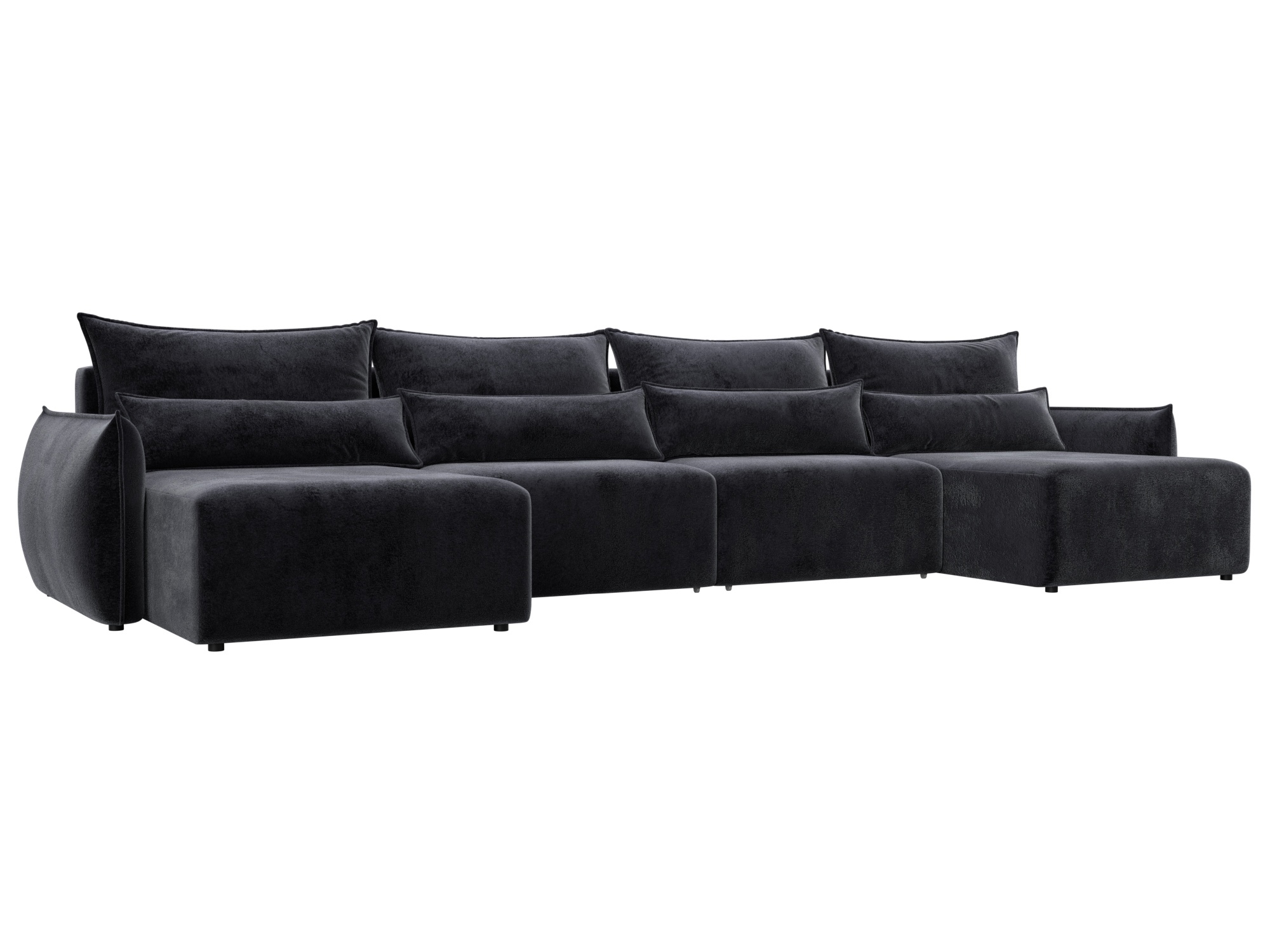 Изображение товара Диван раскладной Лига диванов 420x96x160 см велюр цвет tower 11 темно-серый