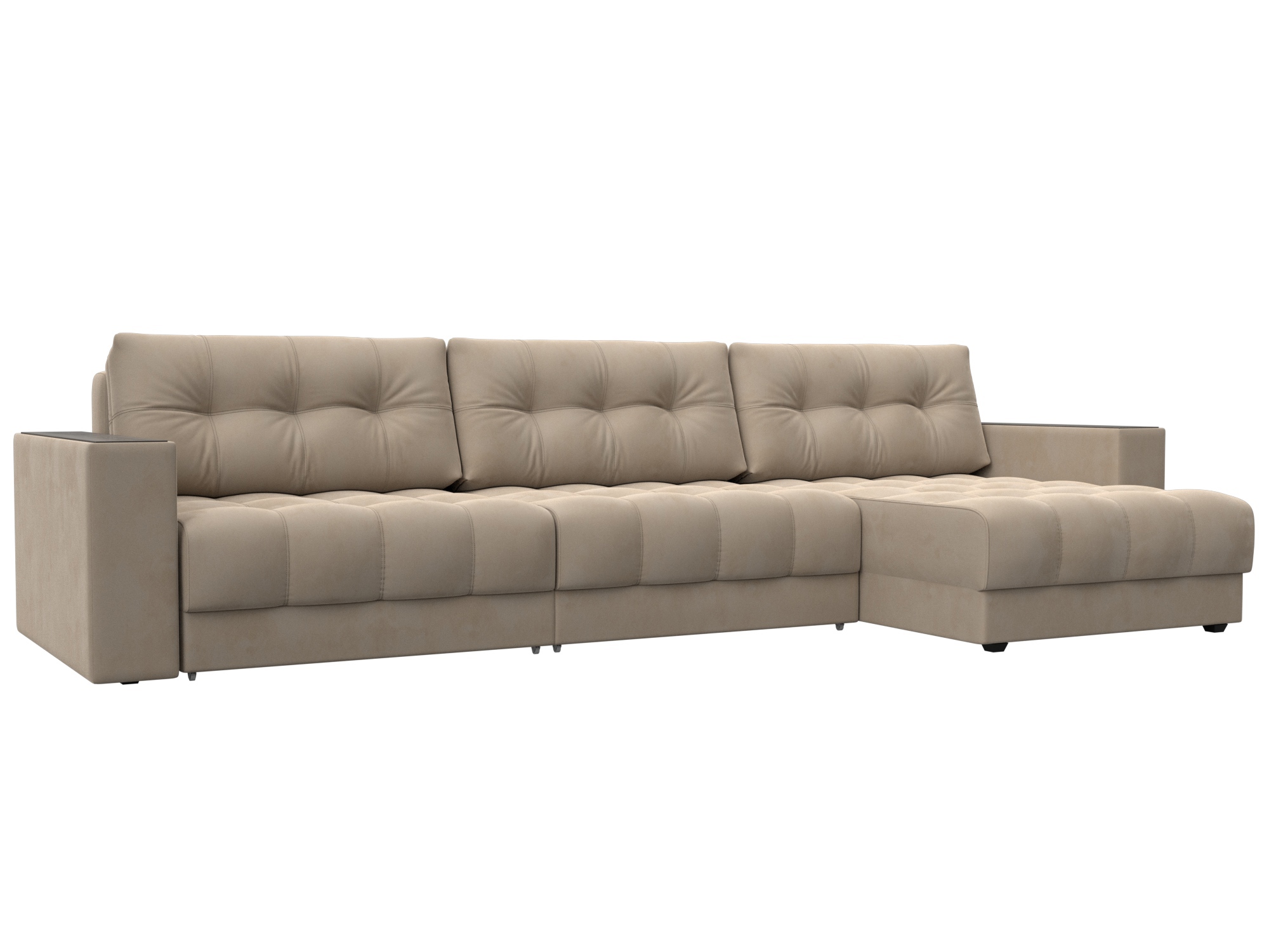 Изображение товара Диван раскладной Лига-049 НПБ Лонг 330 см велюр бежевый