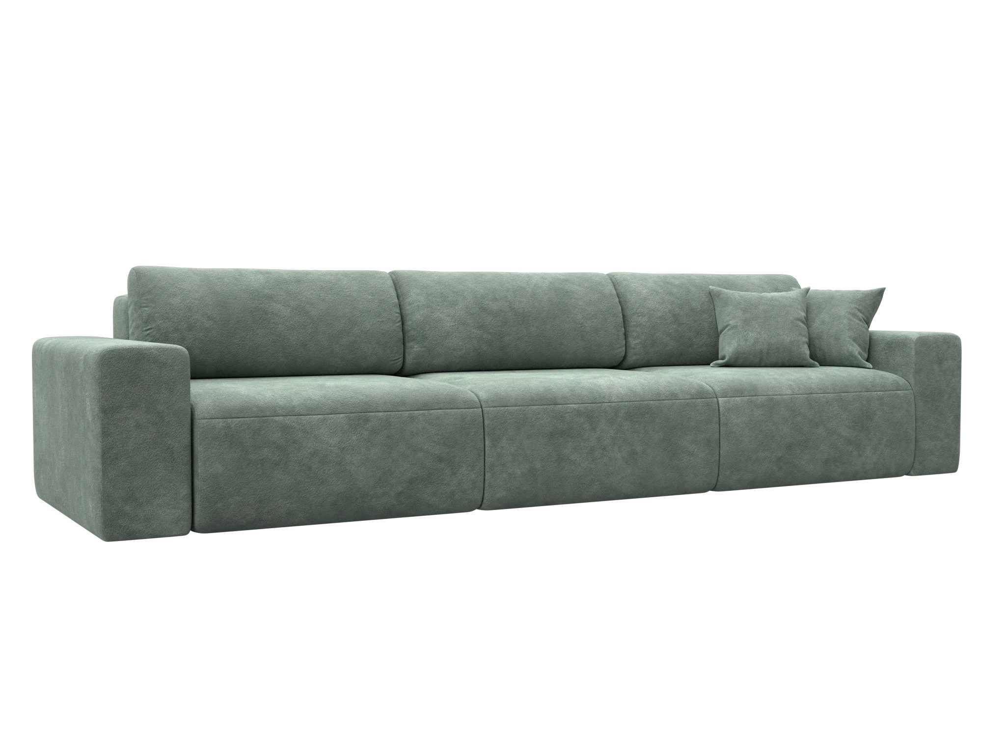 Изображение товара Диван раскладной Лига диванов 346x84x111 см велюр зеленый модель Лига-036 НПБ Классик Лонг