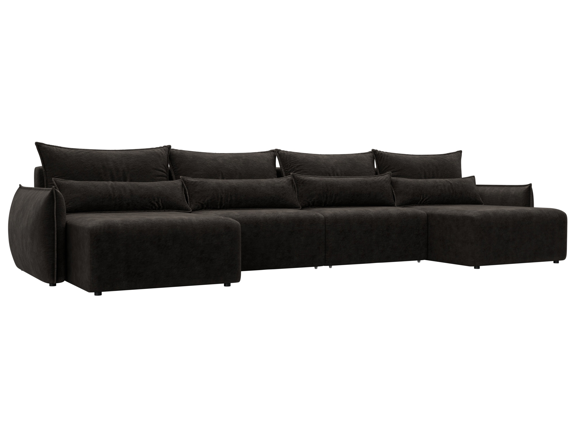 Изображение товара Диван раскладной Лига-051 НПБ Лонг велюр коричневый 420x96x160 см