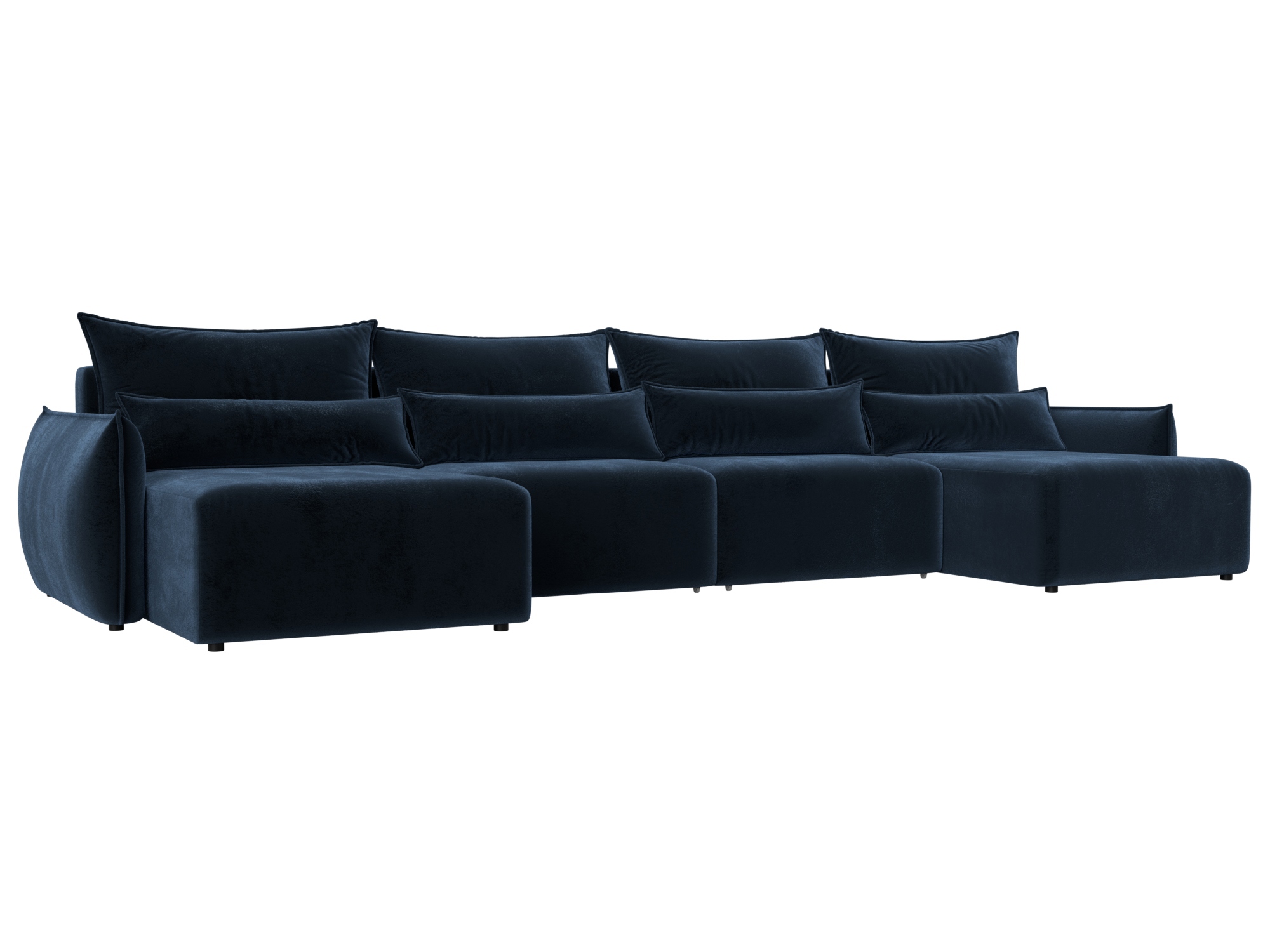 Изображение товара Диван раскладной Лига-051 НПБ Лонг 420x96x160 см велюр синий