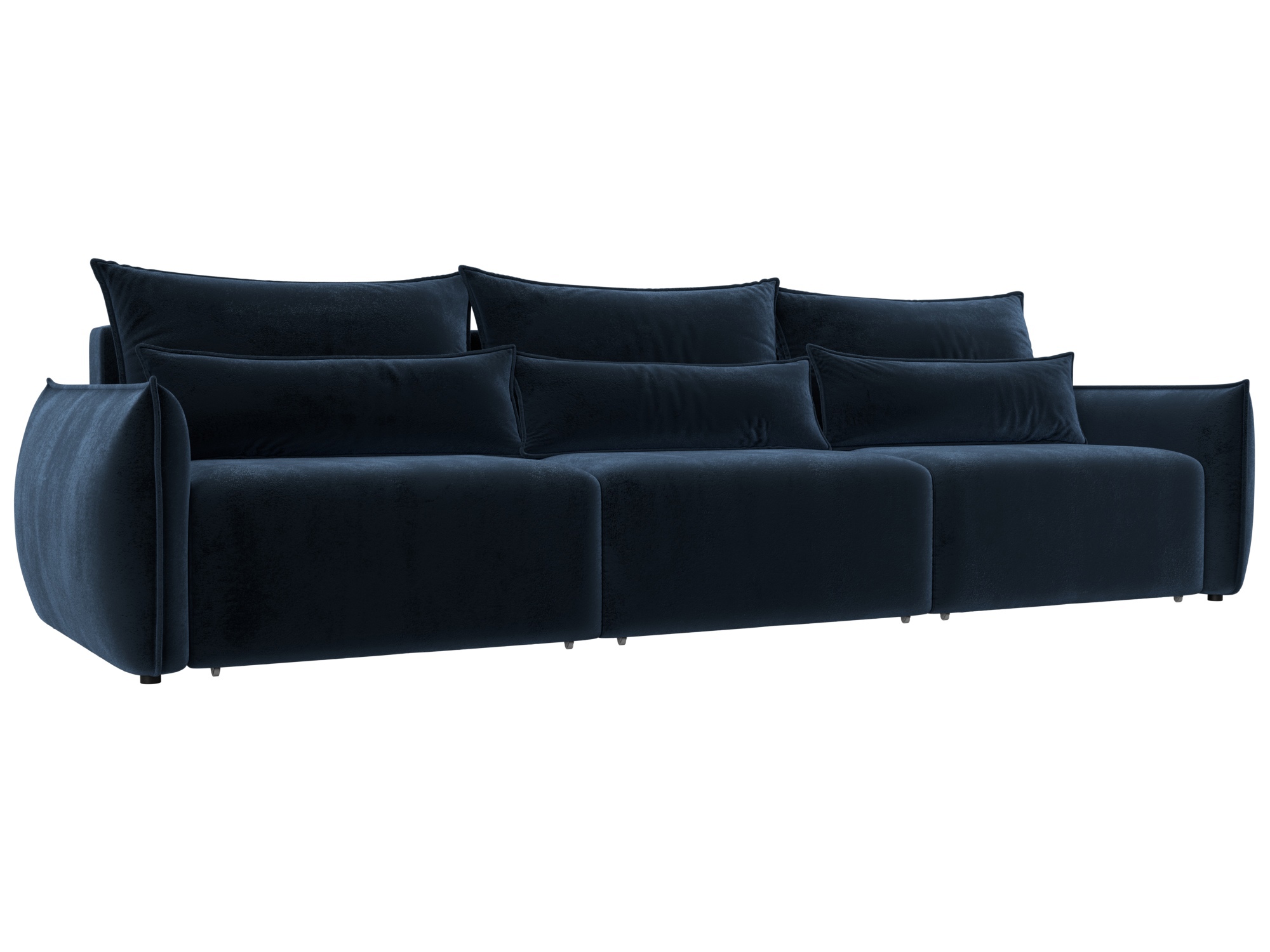 Изображение товара Диван раскладной Лига диванов 322x96x104 см велюр синий современный еврокнижка