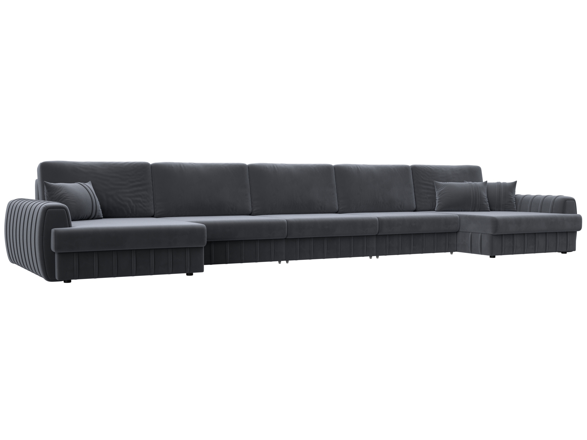 Изображение товара Диван раскладной Лига диванов 129358_спб 530x92x162 см велюр цвет seven 17 серый