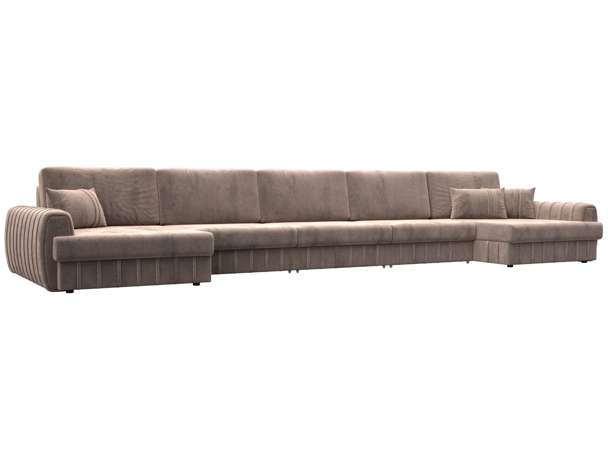 Изображение товара Диван раскладной Лига диванов 129362_спб 530x92x162 см велюр цвет tower 05 бежевый