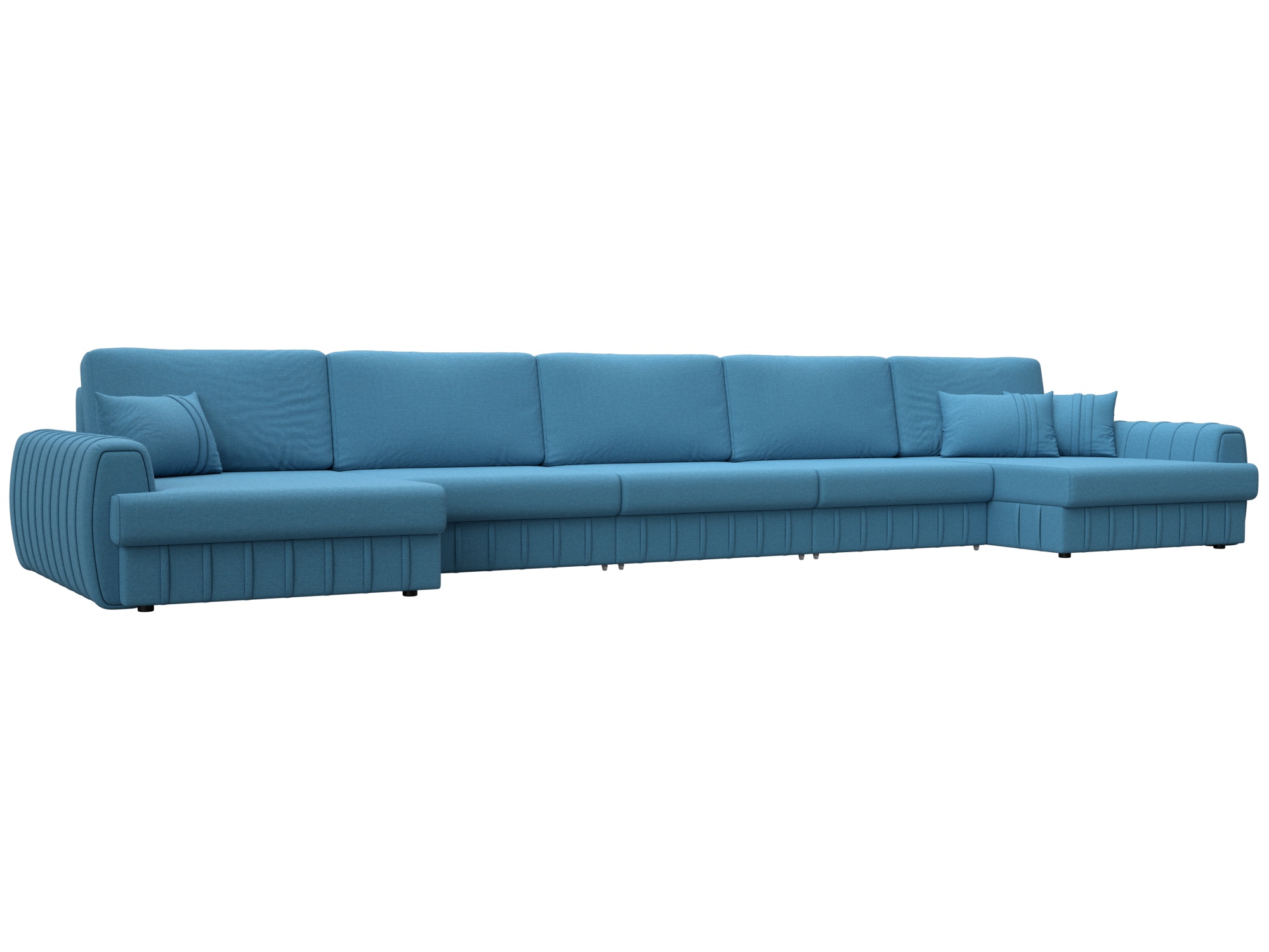 Изображение товара Диван раскладной Лига диванов 129353_спб 530x92x162 см рогожка цвет амур 10 голубой