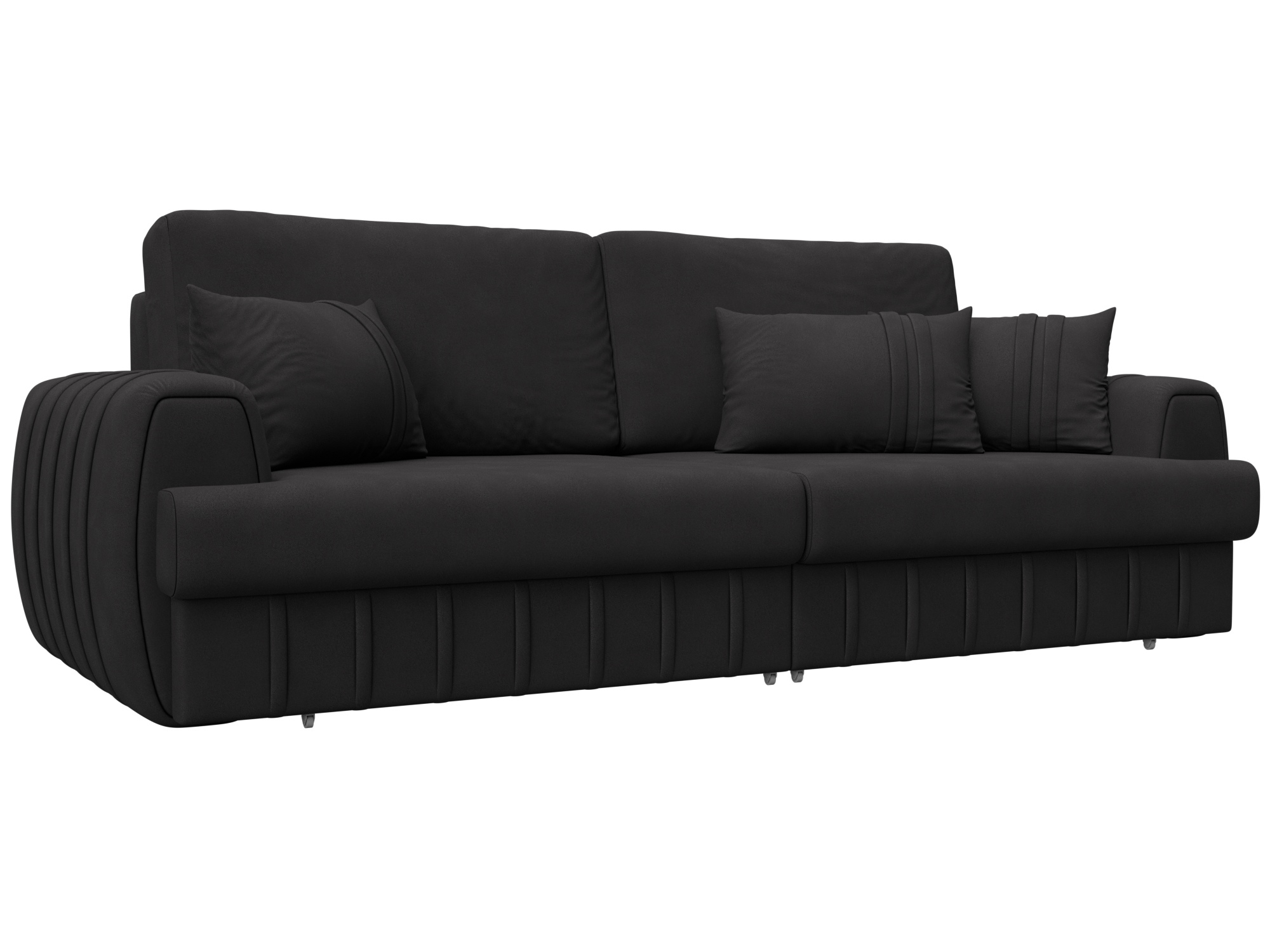 Изображение товара Диван раскладной Лига-057 НПБ из замши коричневый 239х92х106 см