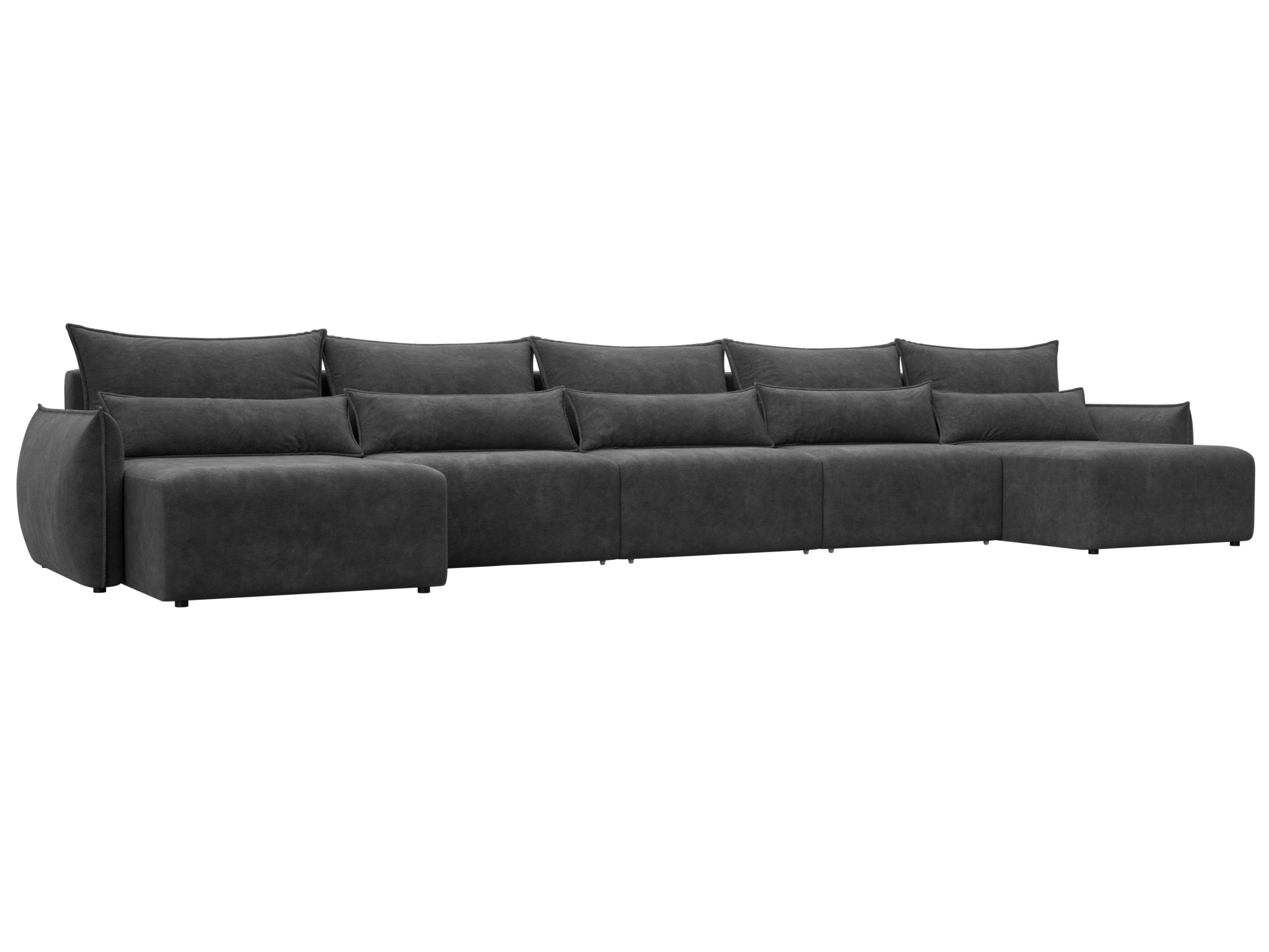 Изображение товара Диван раскладной Лига диванов 518x96x160 см велюр цвет brut 16 темно-серый