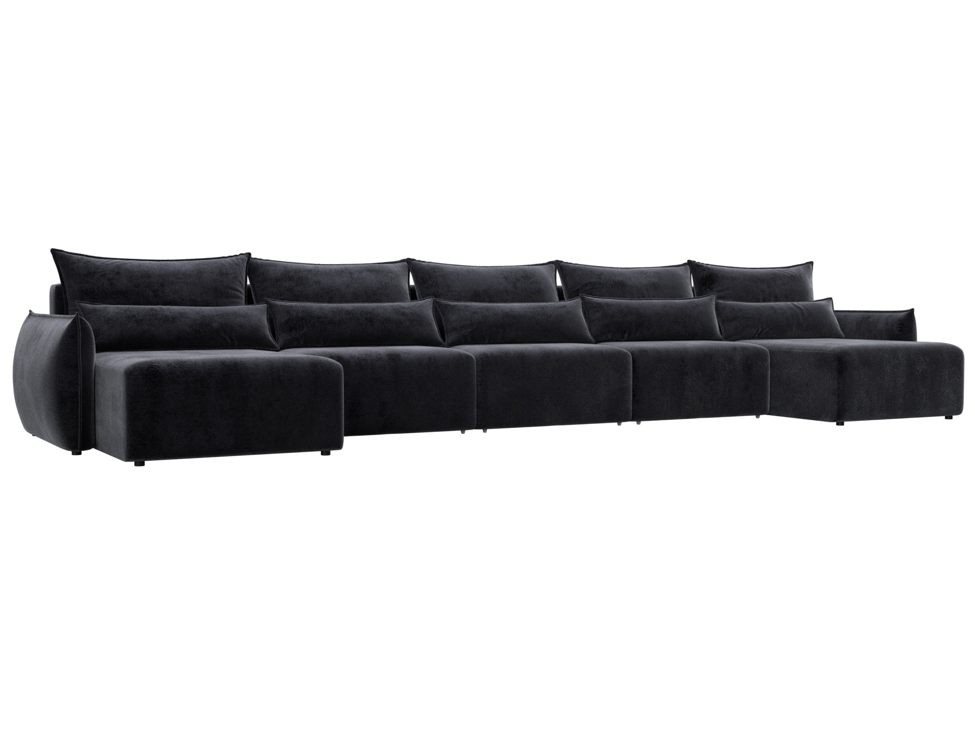 Изображение товара Диван раскладной Лига диванов 518x96x160 см велюр цвет tower 11 темно-серый