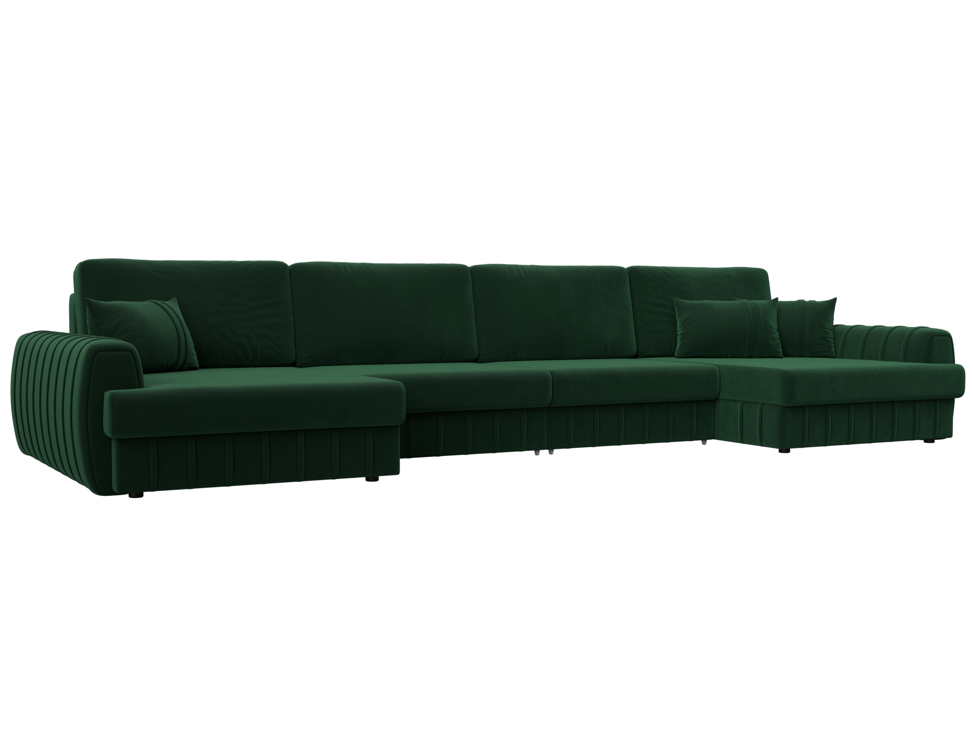 Изображение товара Диван раскладной Лига диванов 129328_спб 433x92x162 см велюр цвет seven 626 зеленый