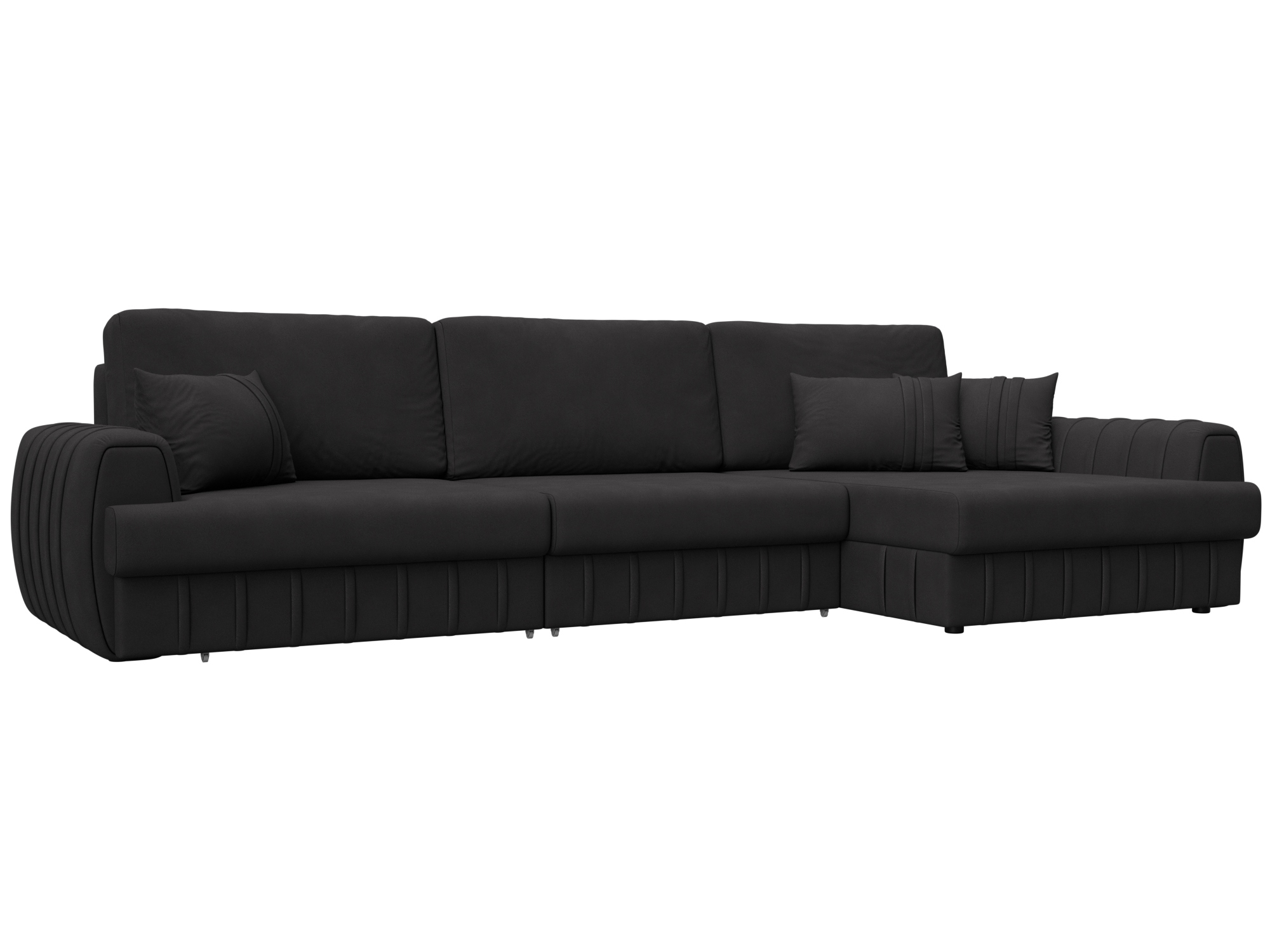 Изображение товара Диван раскладной Лига диванов 129313_спб 336x92x162 см замша цвет joly 08 коричневый