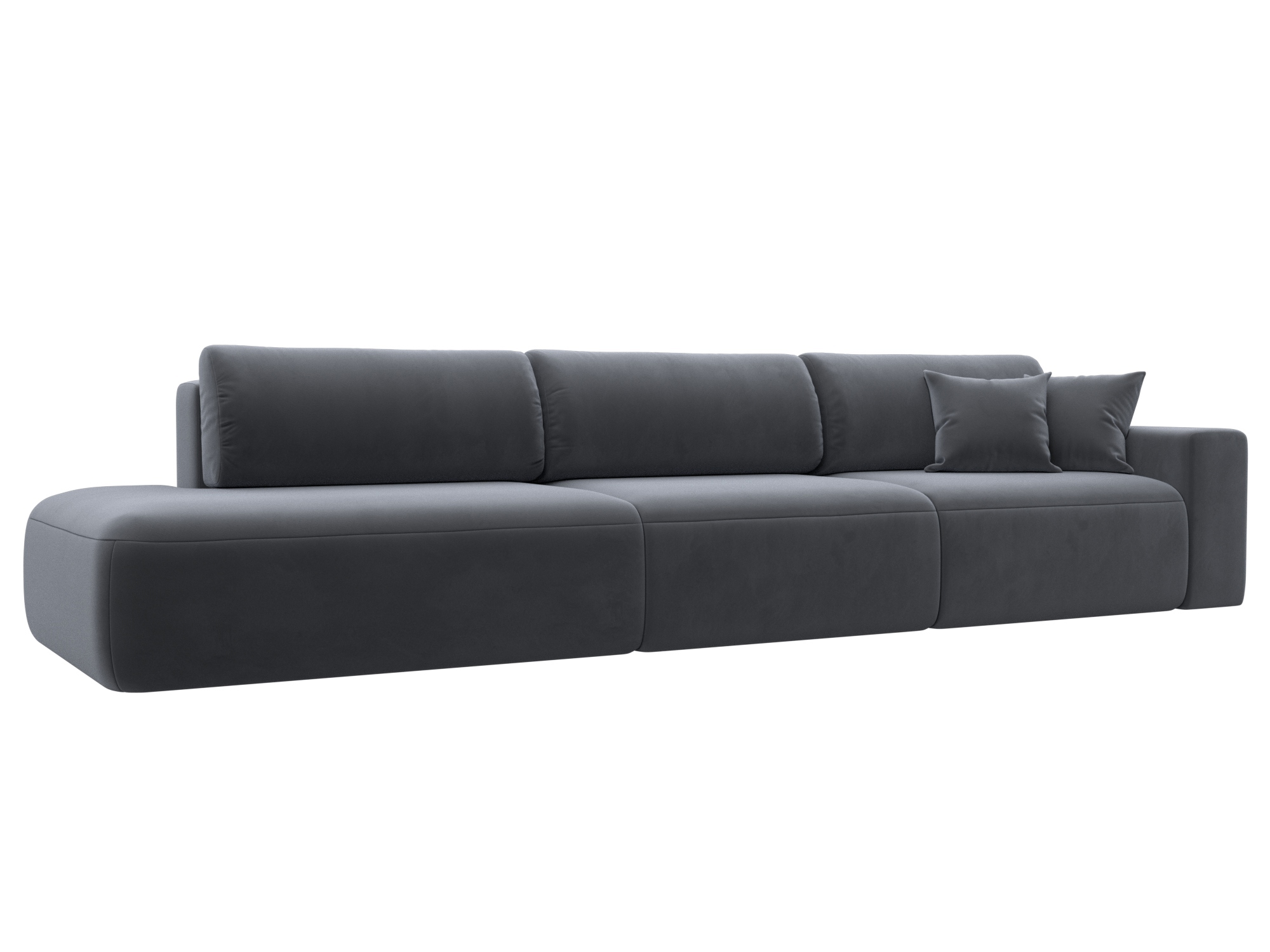 Изображение товара Диван раскладной Лига диванов 365x84x111 см велюр серый современный