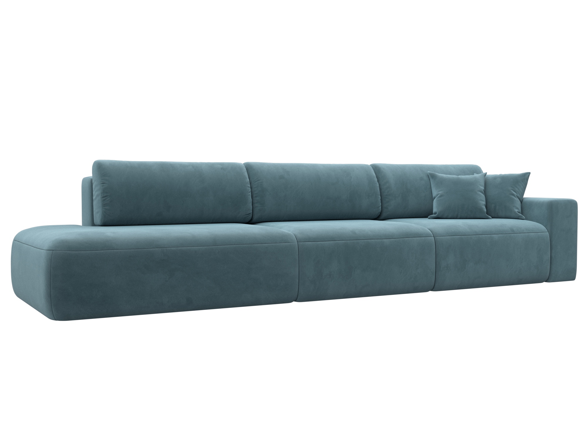 Изображение товара Диван раскладной Лига диванов 121357_спб 365x84x111 см велюр цвет бирюзовый