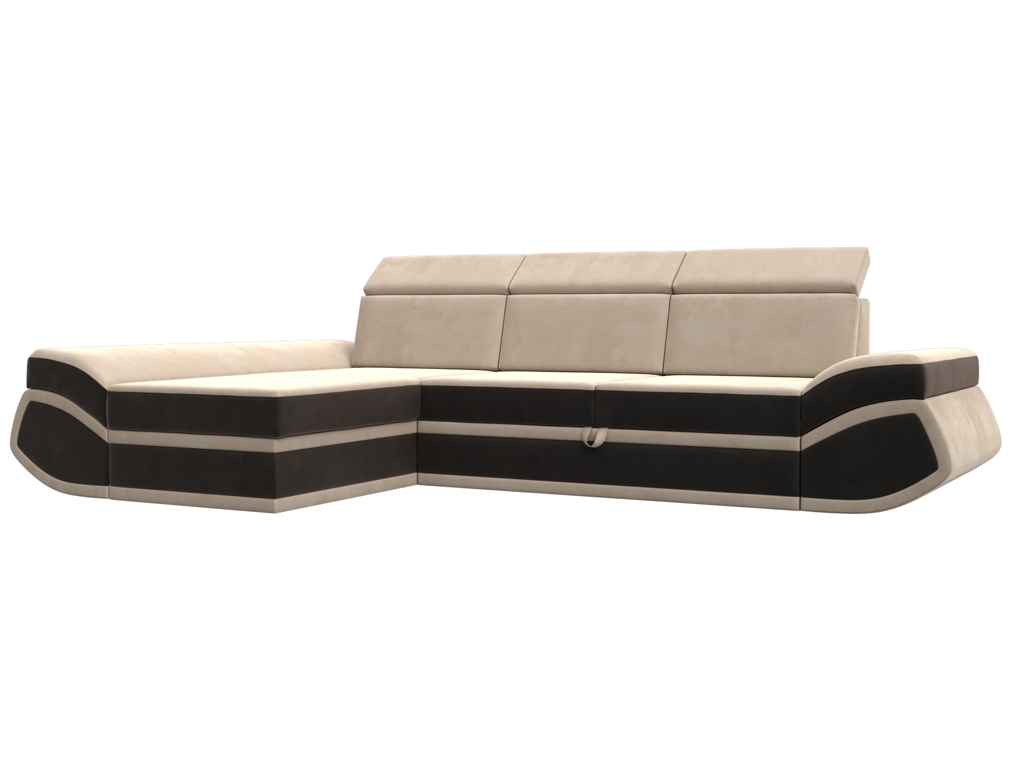 Изображение товара Диван раскладной Лига диванов 121643L_спб велюр бежевый угловой современный