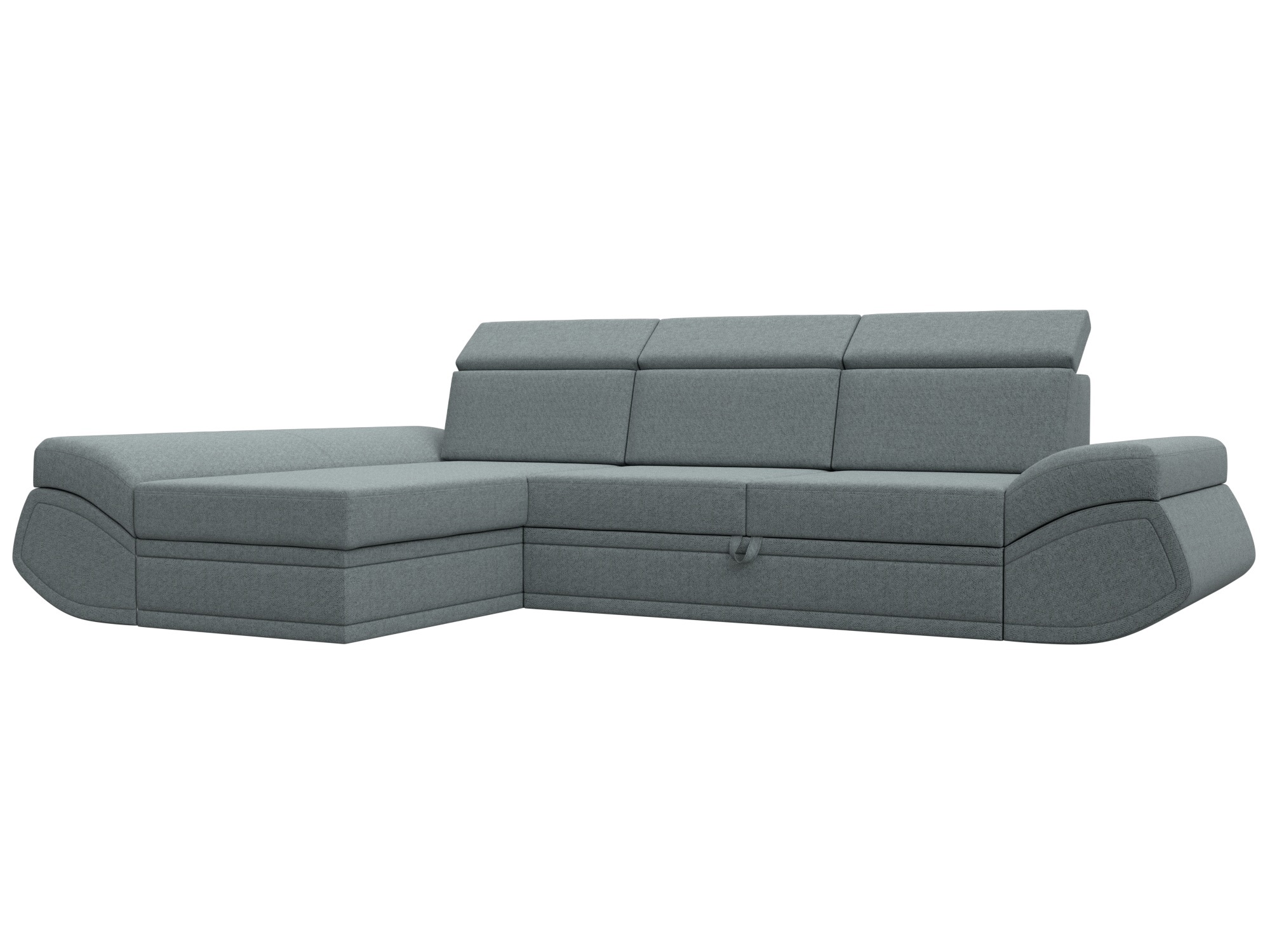 Изображение товара Диван раскладной Лига диванов 125993L_спб из рогожки серый 318x88x192 см