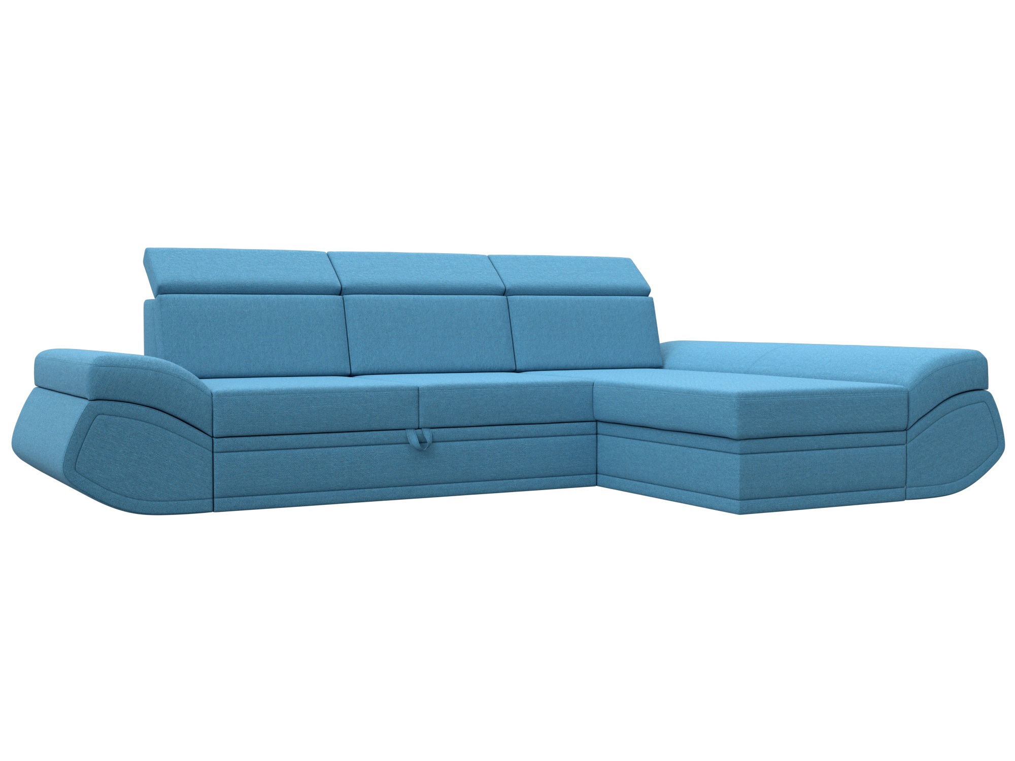 Изображение товара Диван раскладной Лига диванов 125994_спб 318x88x192 см рогожка цвет амур 10 голубой