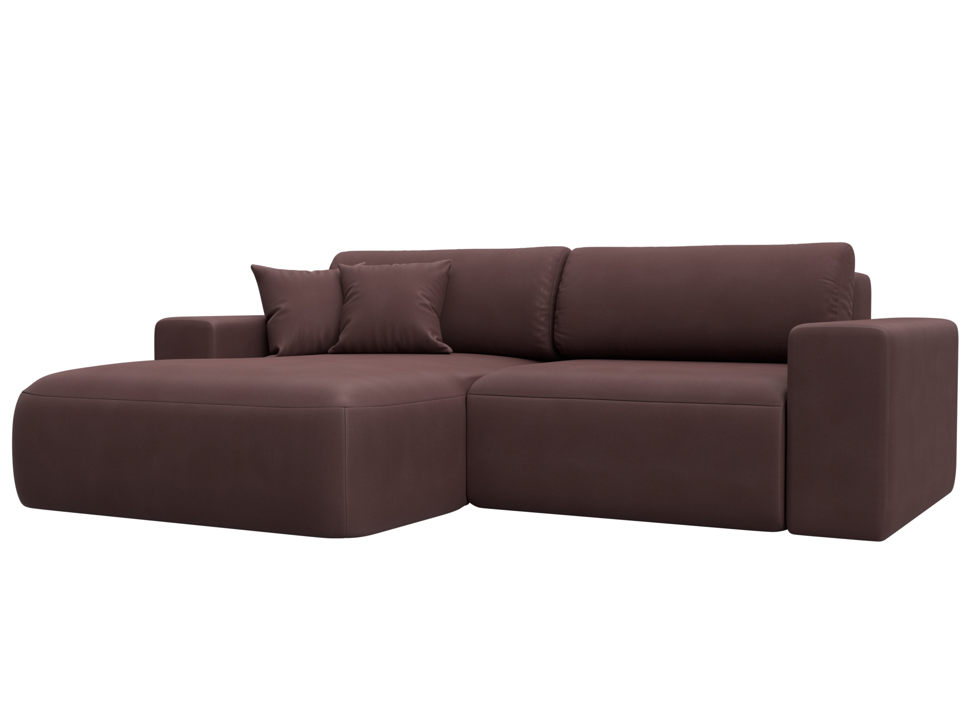 Изображение товара Диван раскладной Лига диванов 127739L_спб 248x84x162 см замша цвет joly 09 бордовый