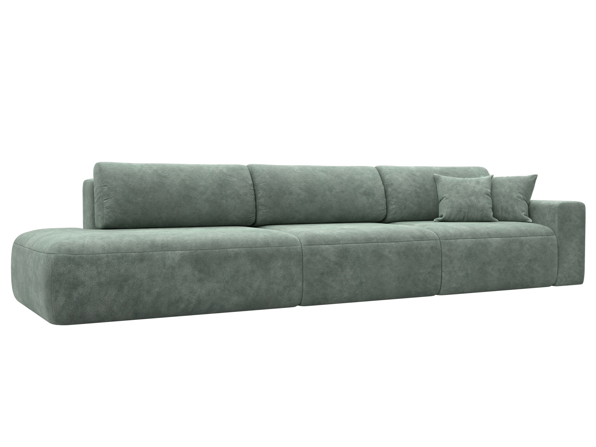 Изображение товара Диван раскладной Лига диванов 127686_спб 365x84x111 см велюр цвет brut 08 зеленый