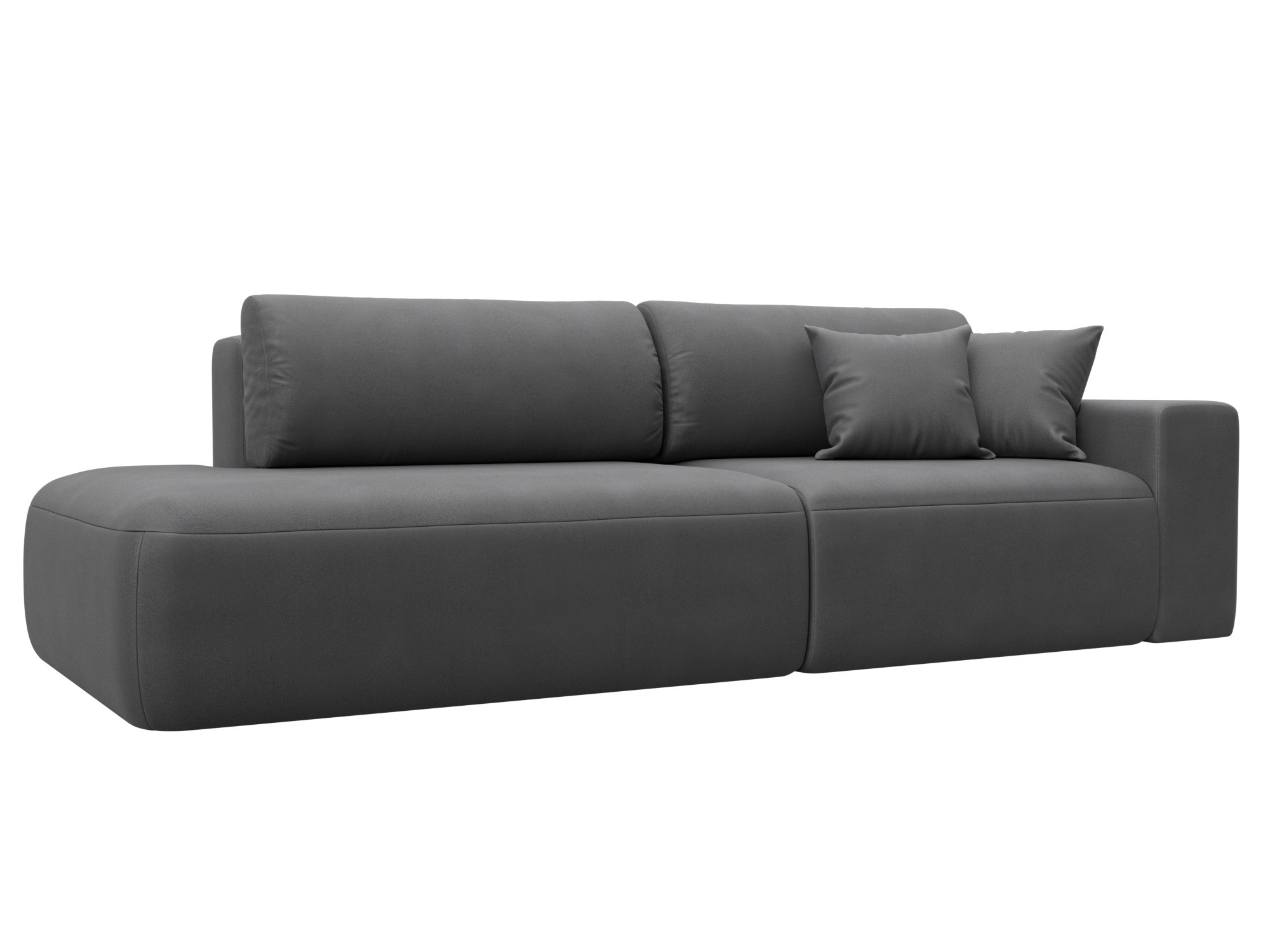 Изображение товара Диван раскладной Лига диванов 127721_спб 267x84x111 см замша цвет joly 13 серый