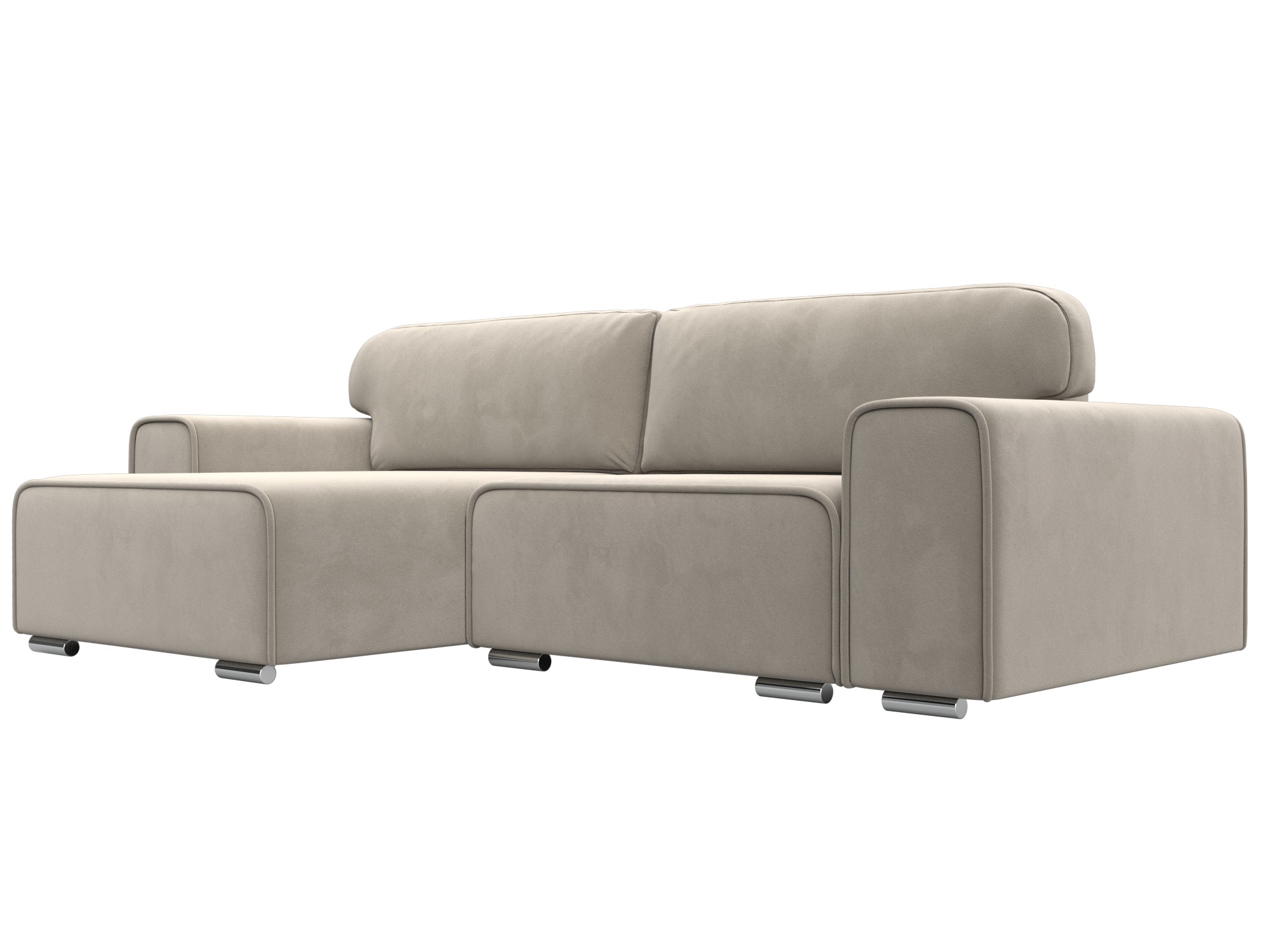 Изображение товара Диван раскладной Лига диванов 121917L_спб 263x88x155 см вельвет цвет бежевый