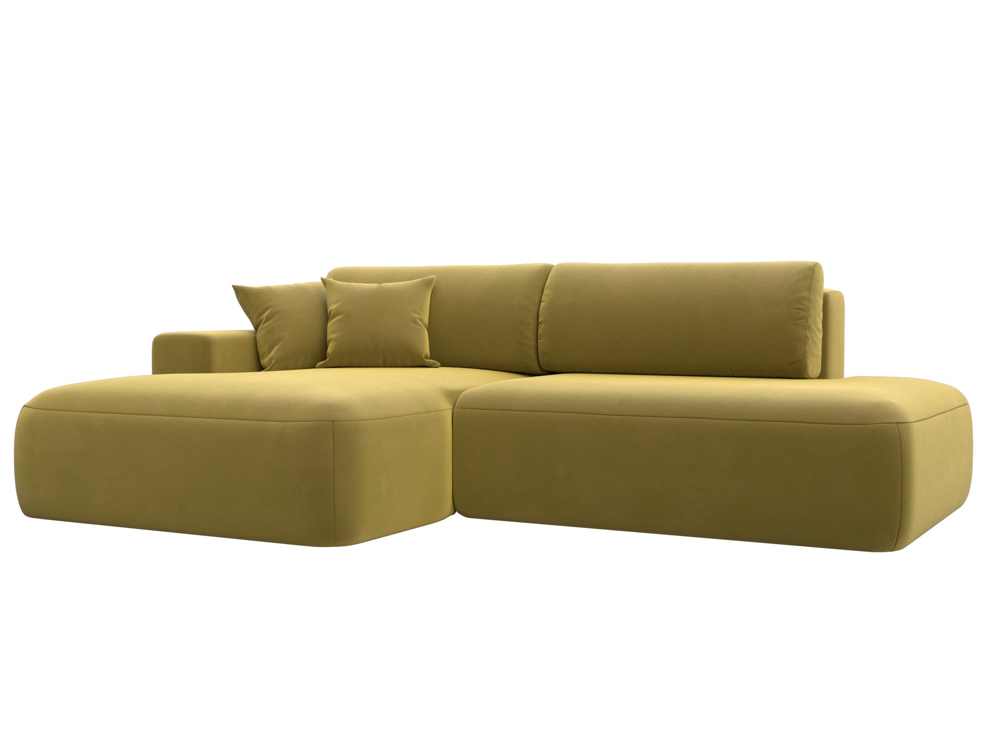 Изображение товара Диван раскладной Лига диванов 121404L_спб 267x84x162 см вельвет цвет желтый